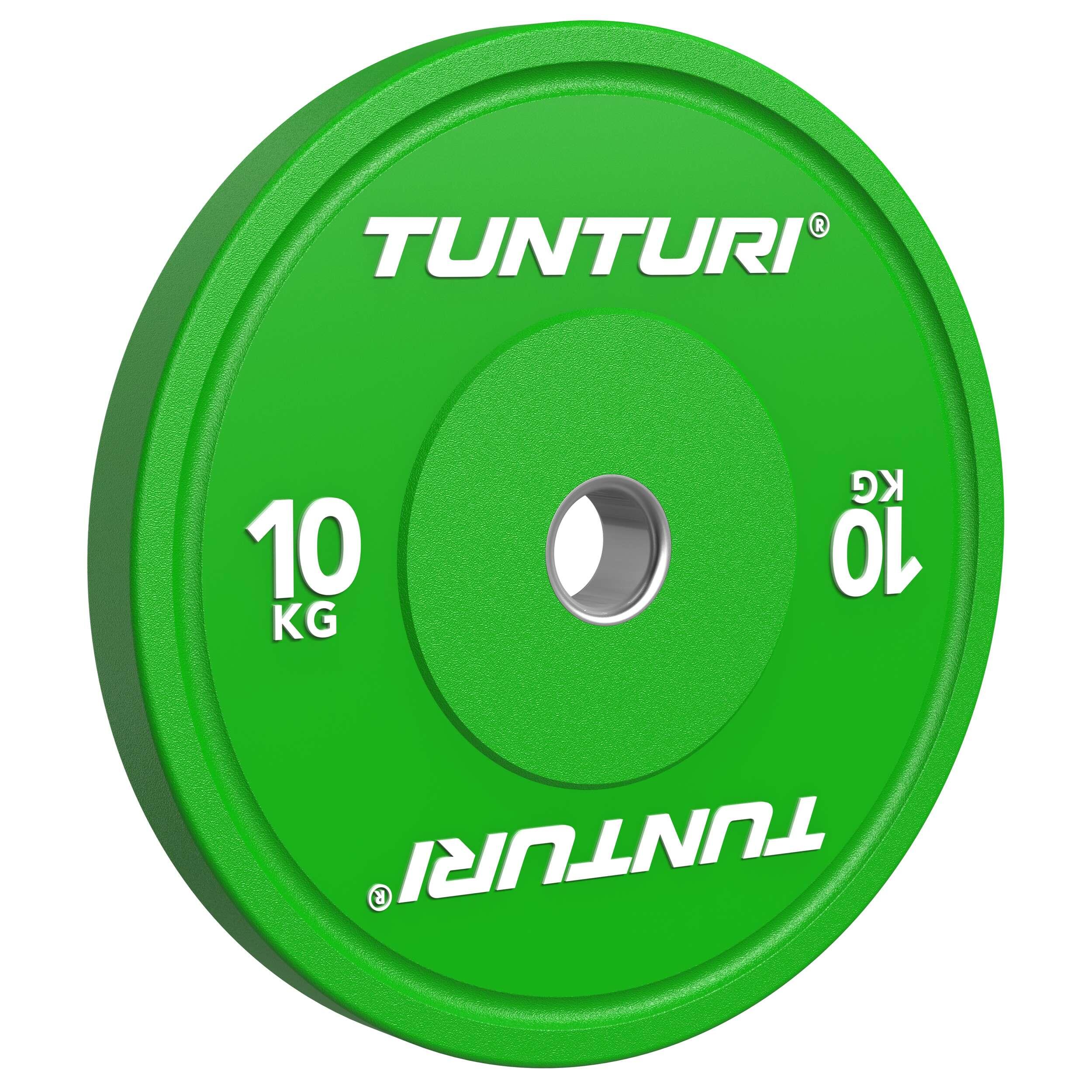 Obciążenie Talerz Tunturi Platinum Bumper Plate Zielony, 10 Kg
