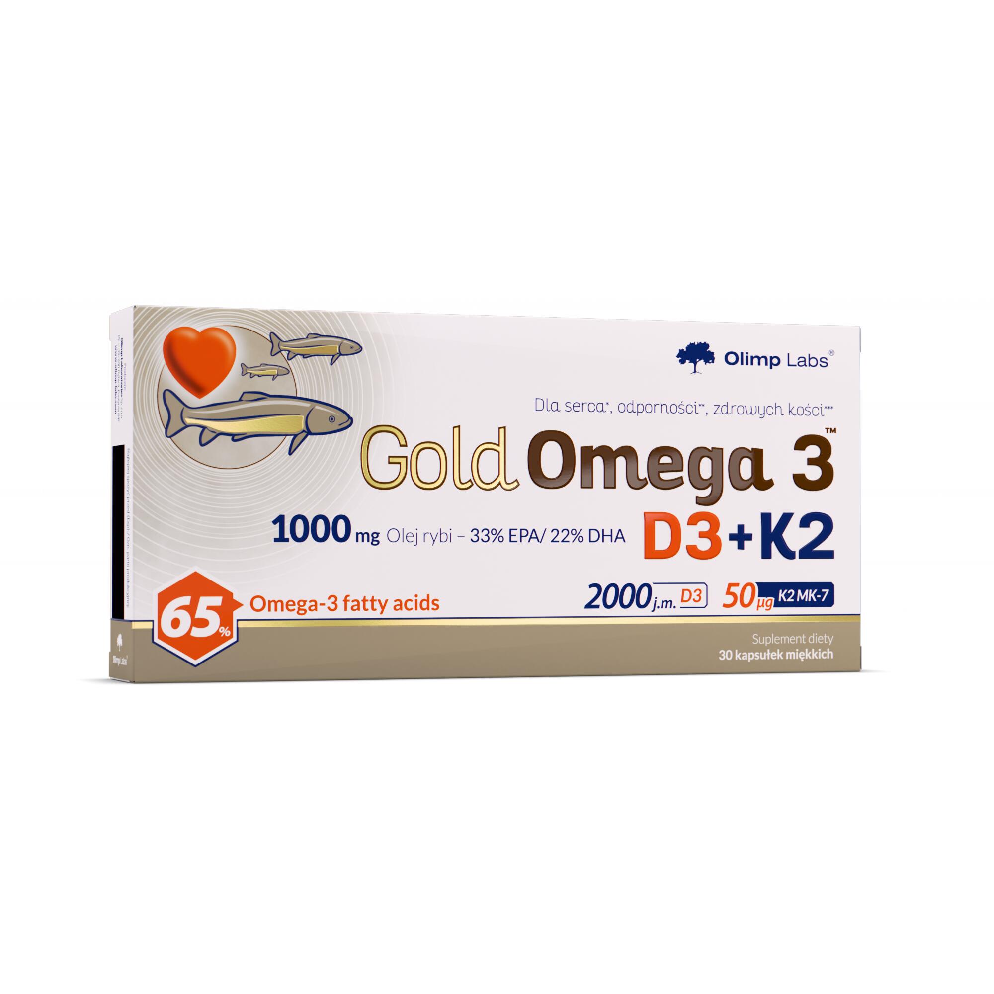 Gold Omega 3 D3+K2 Olimp - 30 Kapsułek