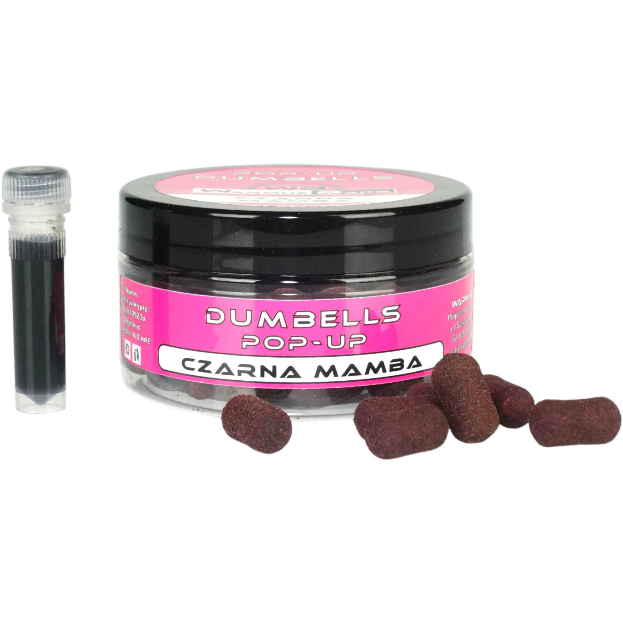 Przynęta Kulki Warmuz Baits Pop Up Dumbell Czarna Mamba 10Mm 100Ml Dopalacz