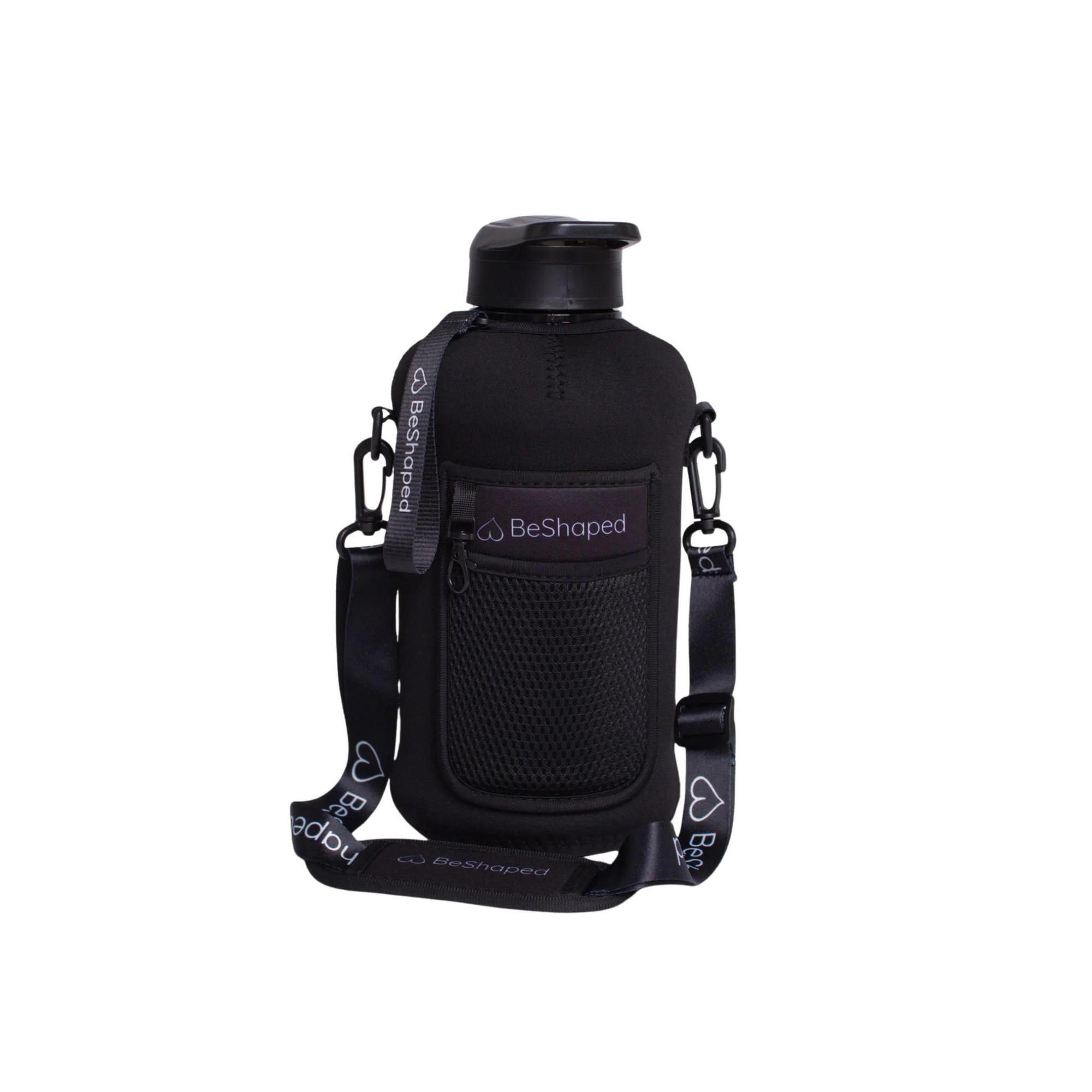 Butelka na Wodę z Kieszenią Czarna 2.2 L