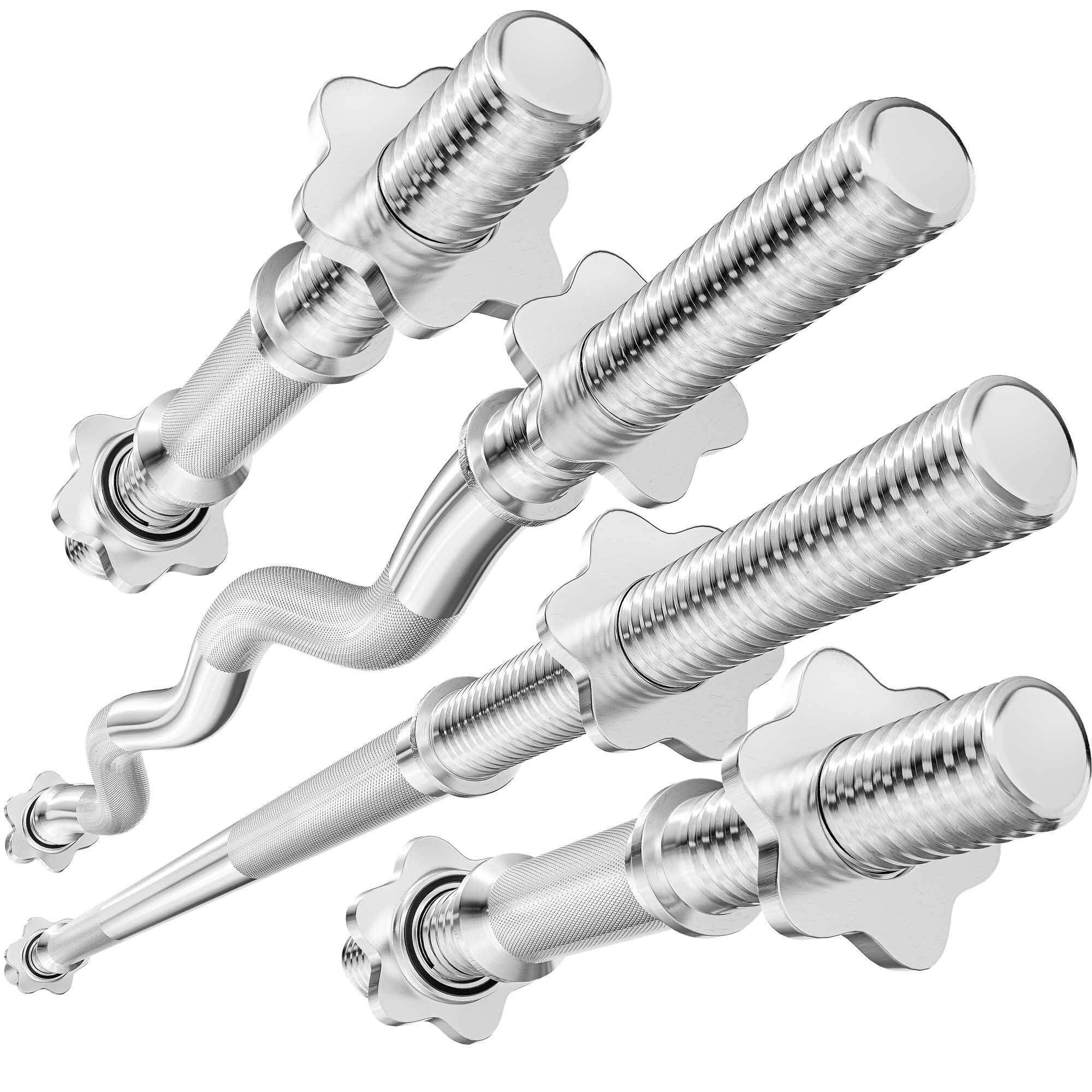 Zestaw gryfów do treningu siłowego Hop-Sport 167cm +120cm lekko łamany + 2x40cm