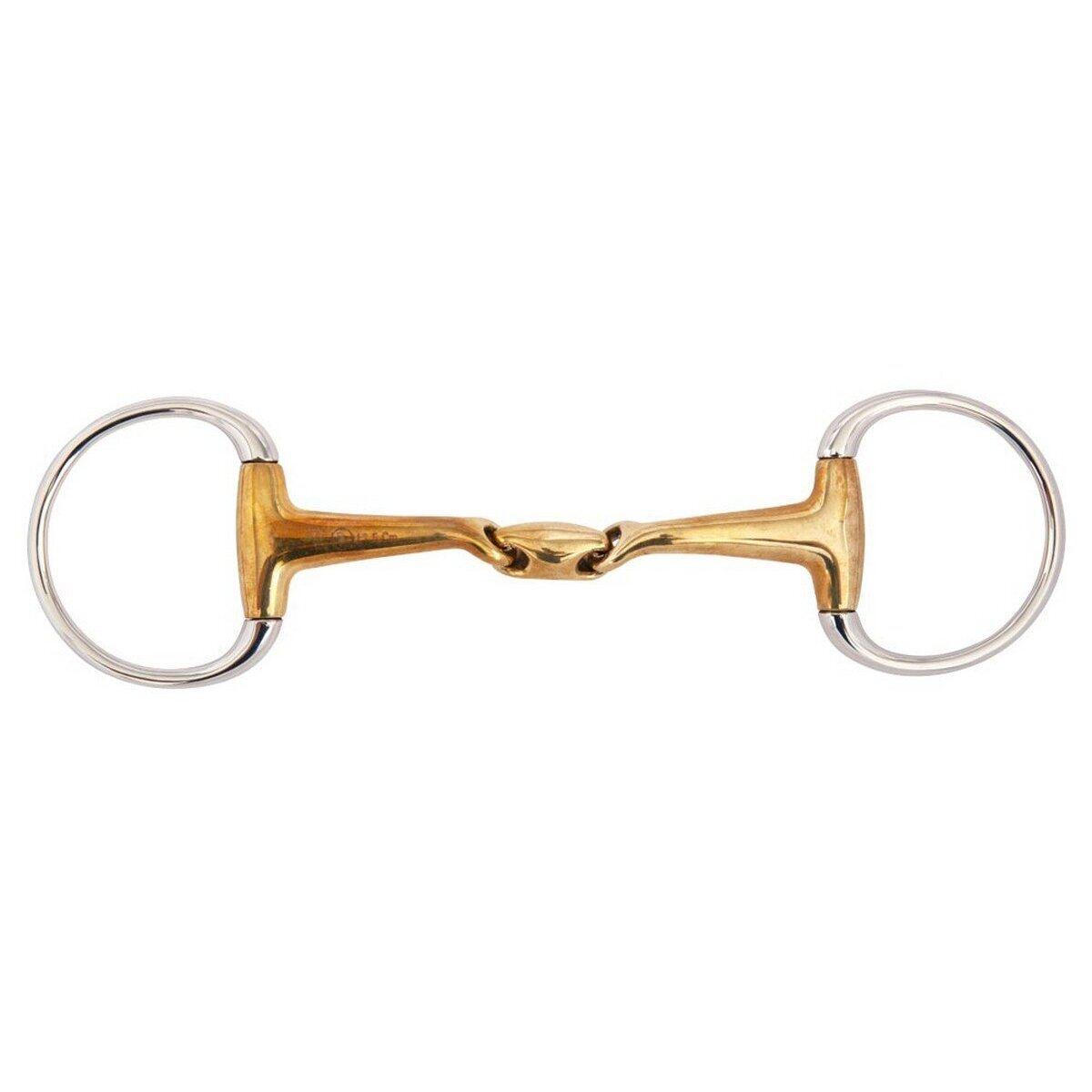 Podwójnie łamane zaokrąglone oliwkowe wędzidło dla koni BR Equitation