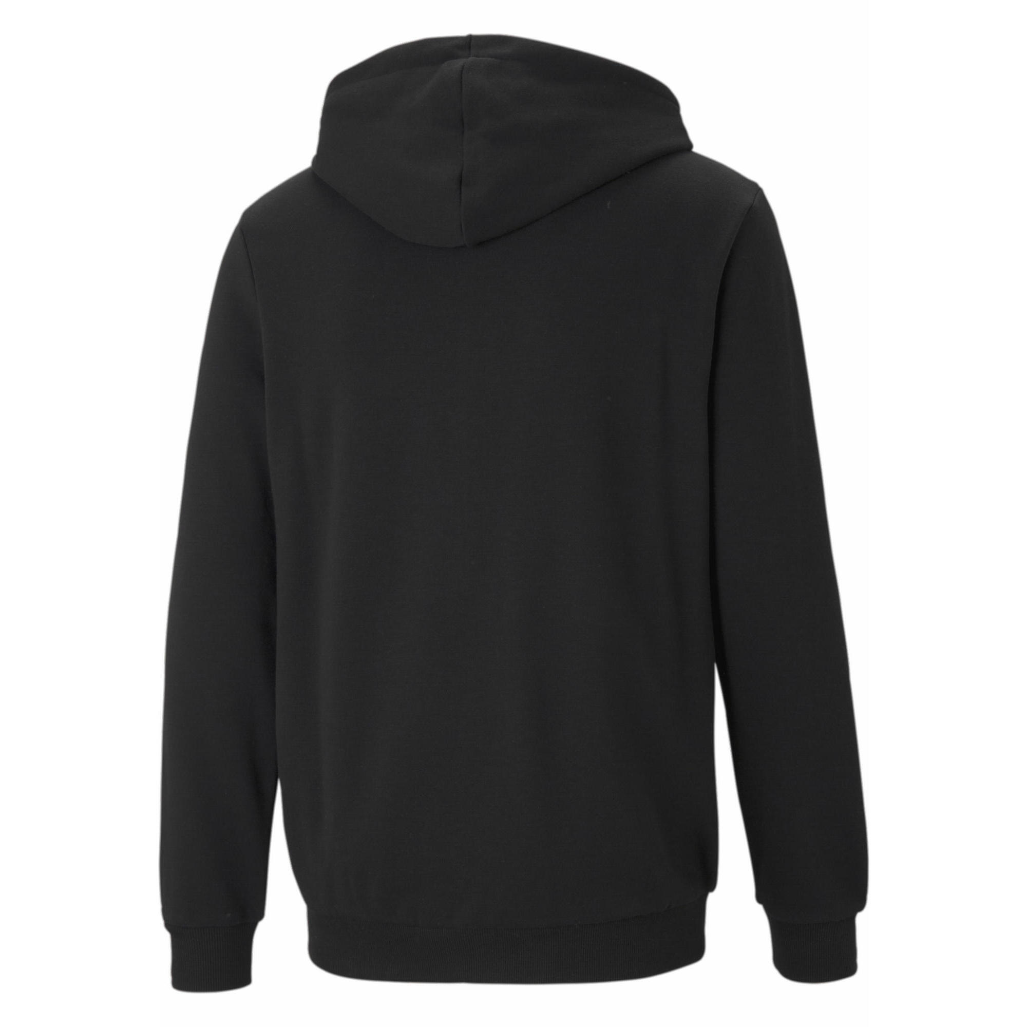 Męska rozpinana bluza z kapturem z małym logo Essentials PUMA Black