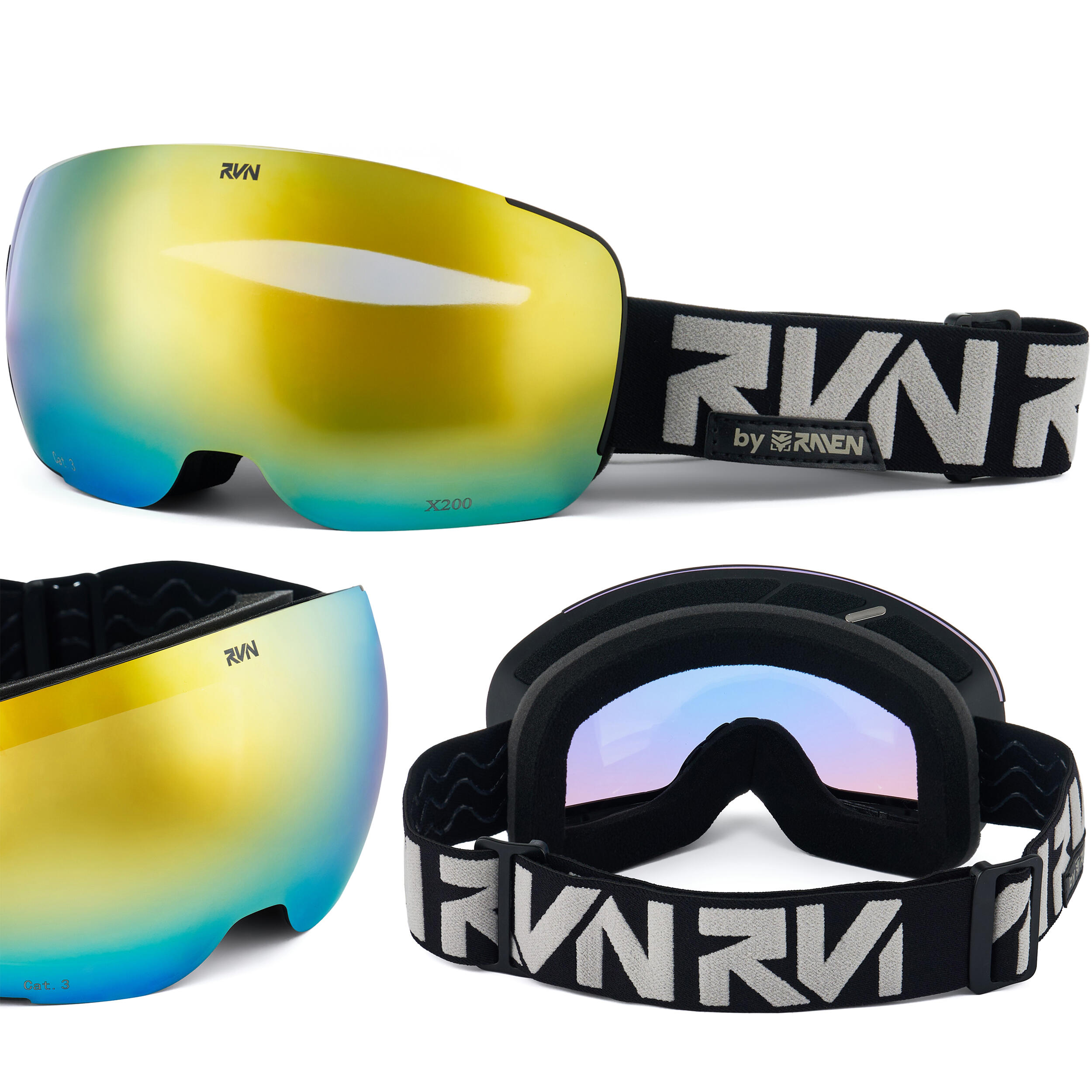 Gogle Snowboardowe RVN by RAVEN X200 z szybą mocowaną magnetycznie