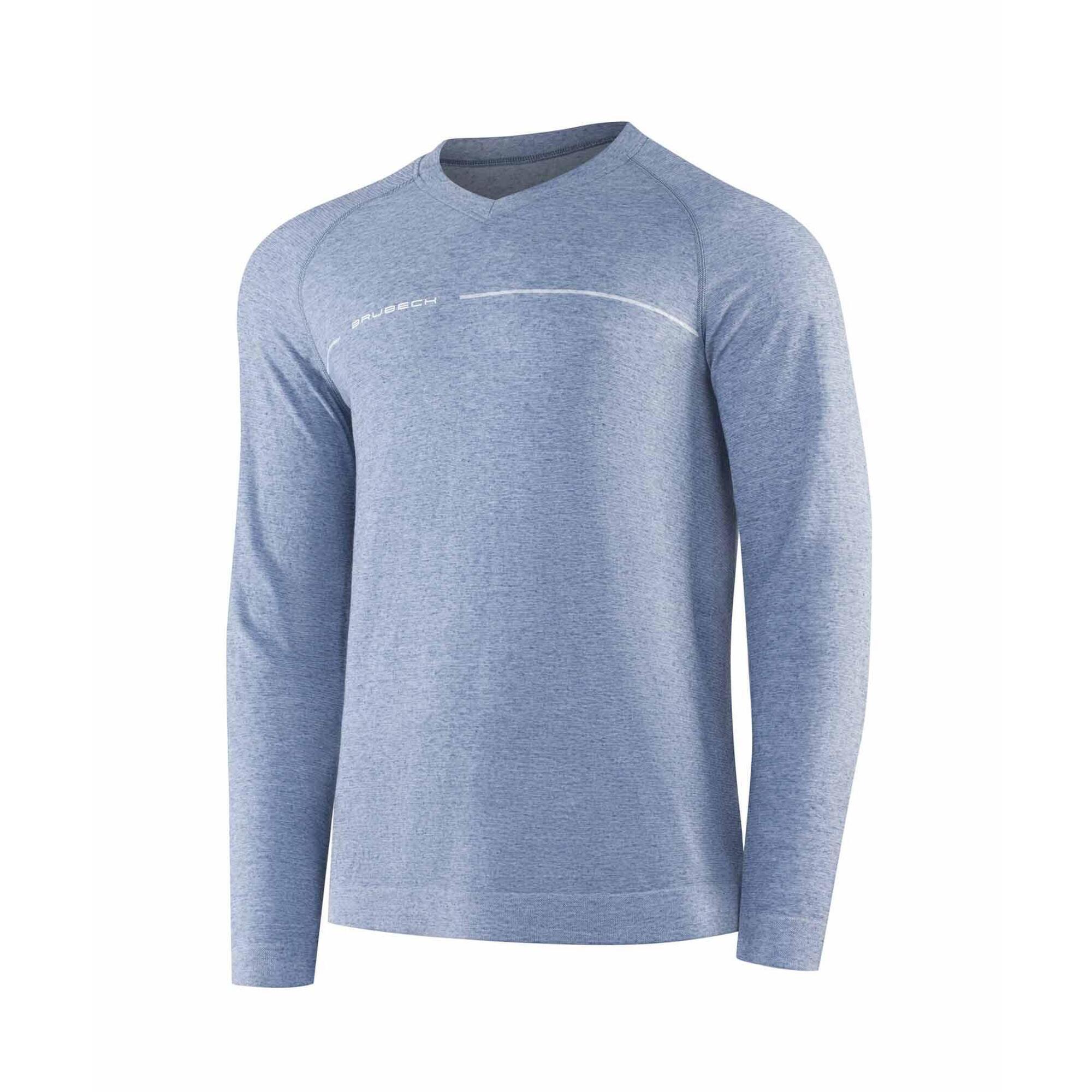 Koszulka męska z długim rękawem do spania z dodatkiem lnu Brubeck COMFORT NIGHT