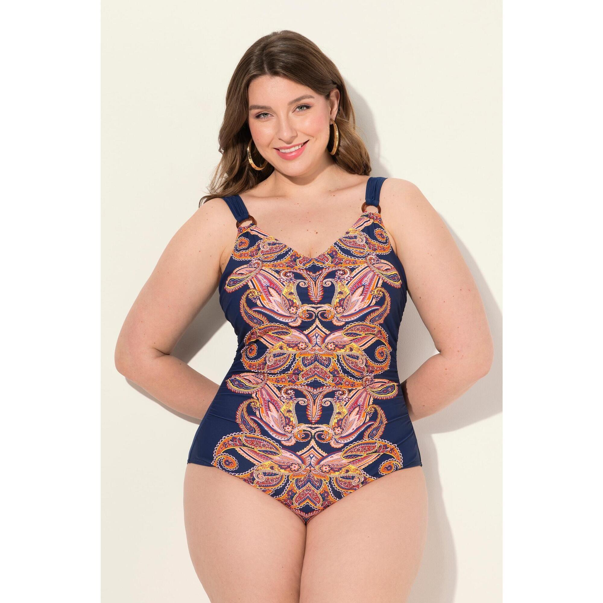 Damski Kostium kąpielowy wzór paisley miękkie miseczki z recyklingu