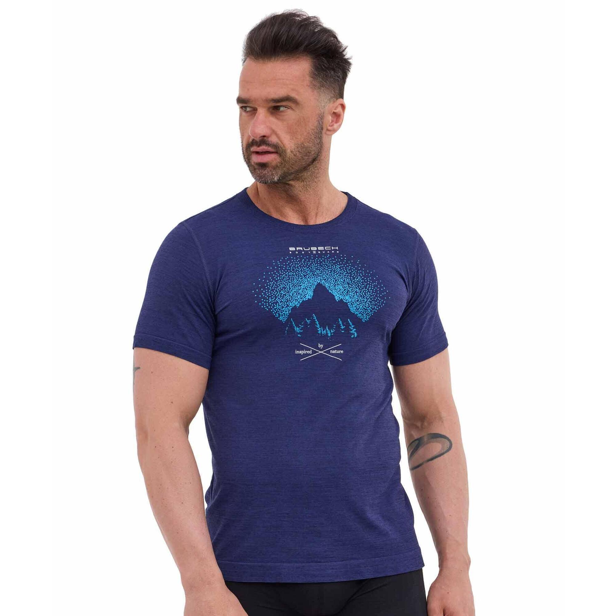 Koszulka męska z krótkim rękawem wełniana Brubeck OUTDOOR WOOL PRO