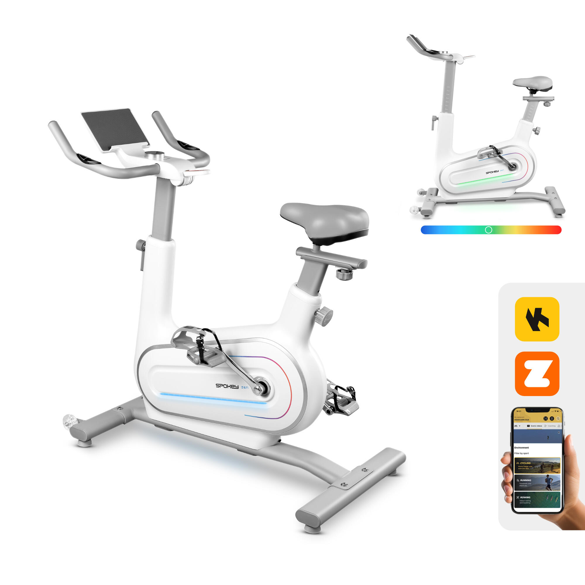 Rower treningowy elektromagnetyczny z podświetleniem Spokey Zen