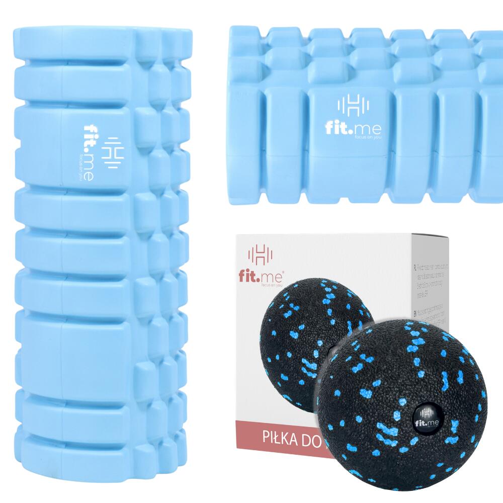 Wałek z Wypustkami Fit.me 33 cm x 14 cm + Fit.me Piłka do Masażu Roller E