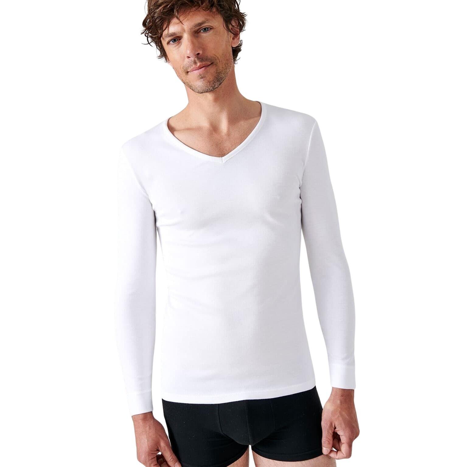 Koszulka z długim rękawem i dekoltem w serek Damart Thermolactyl