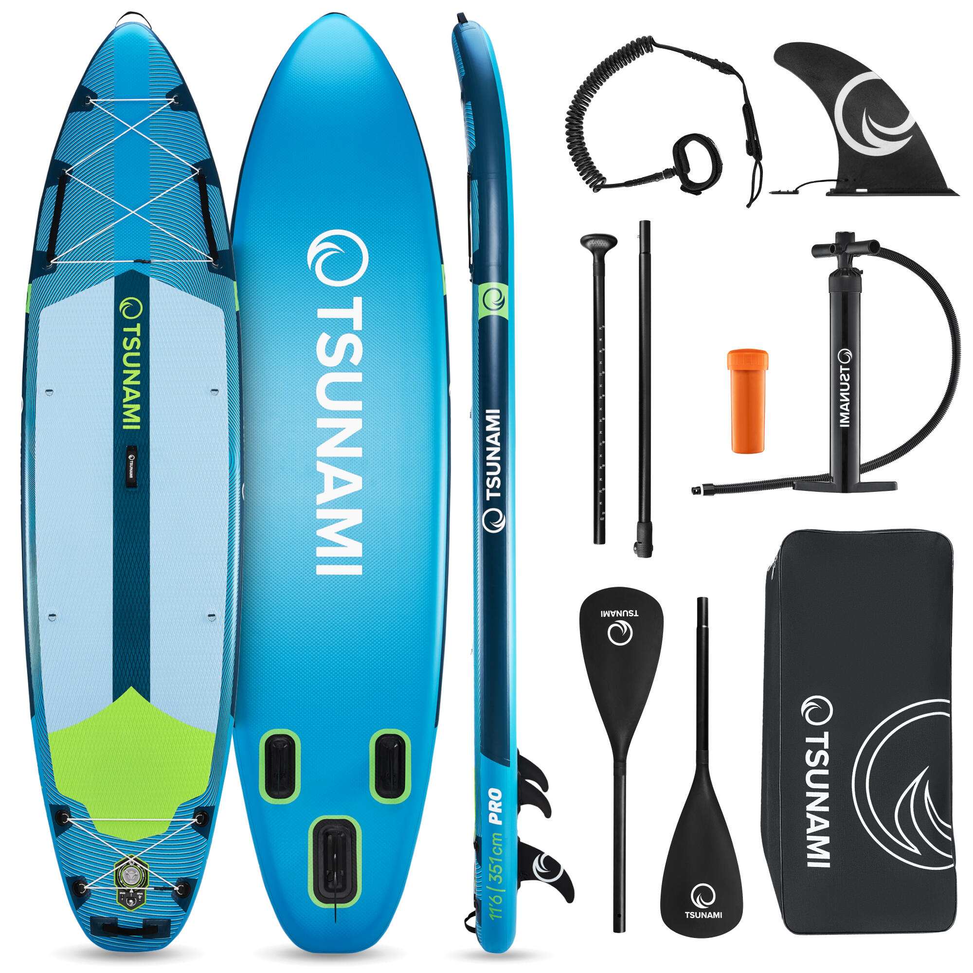 Deska SUP PRO stand up paddle pompowana do pływania all-round TSUNAMI T15 350 cm