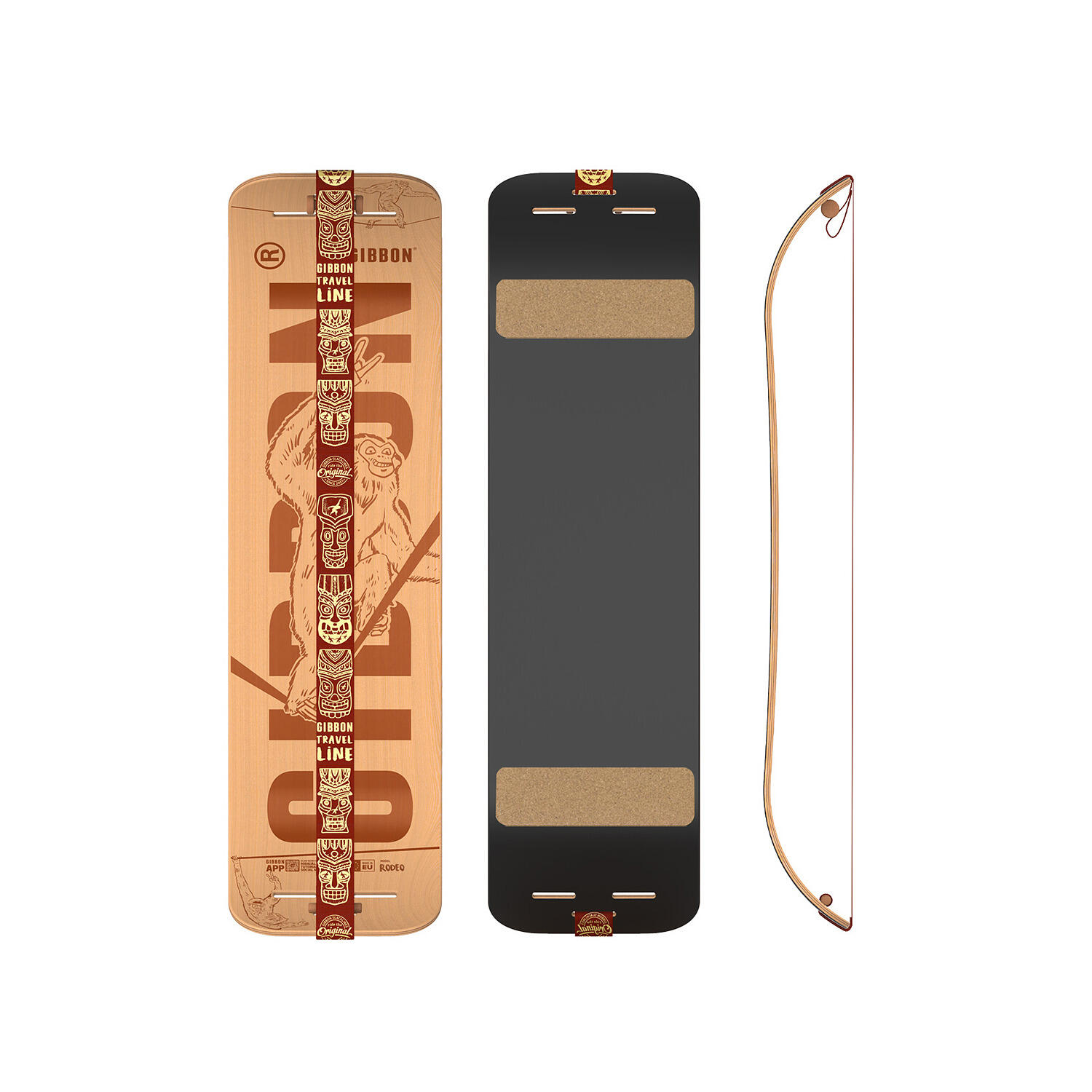 Slackline - GIBOARD SET - ROOTS ROCKER TRAVEL - Slackline - brązowy