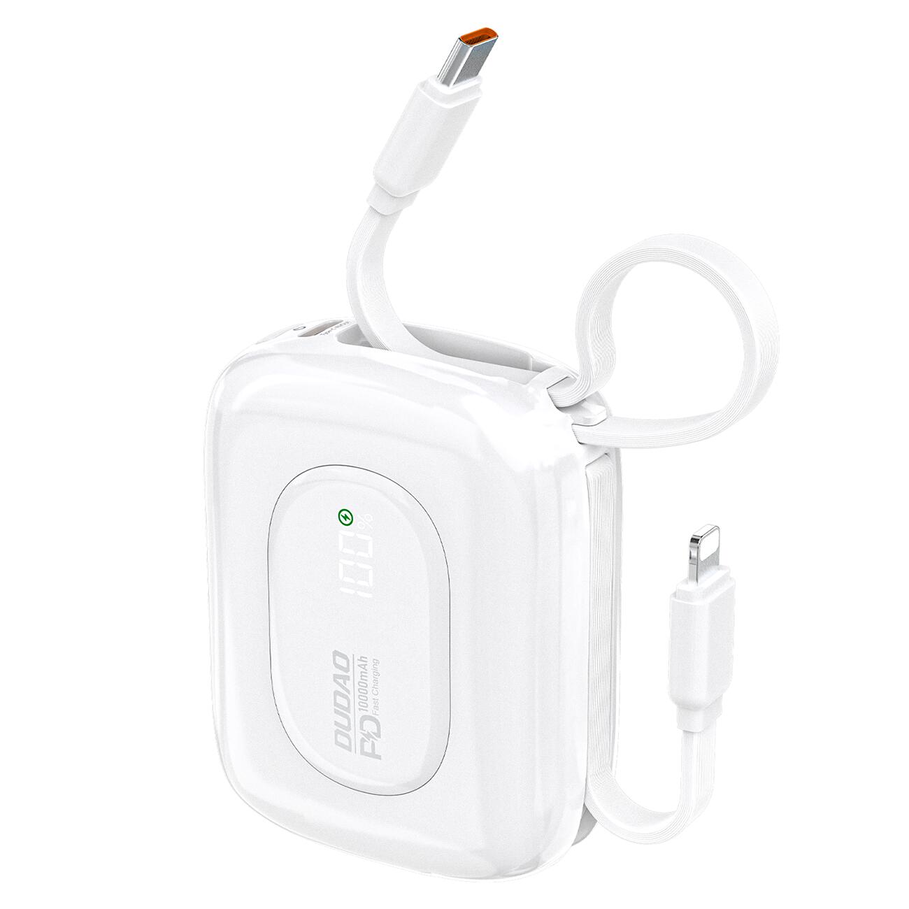 Powerbank Dudao k32 22,5W 10000 mAh z wbudowanym kablem usb-c/lightning