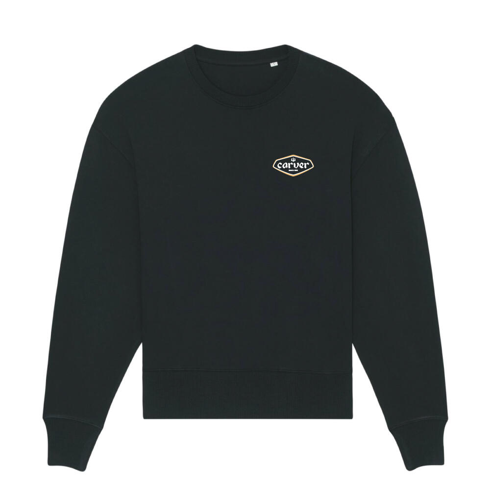 Bluza z kołnierzem typu Crewneck z lat 90. | Kolor Czarny | Rozmiar S | Carver