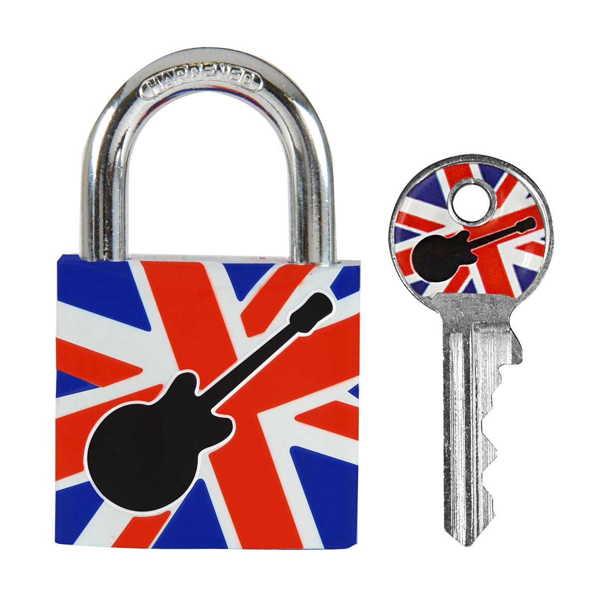 Kłódka na klucz z wydrukowanym wzorem gitary 3430EURDGUITAR, wzór gitary