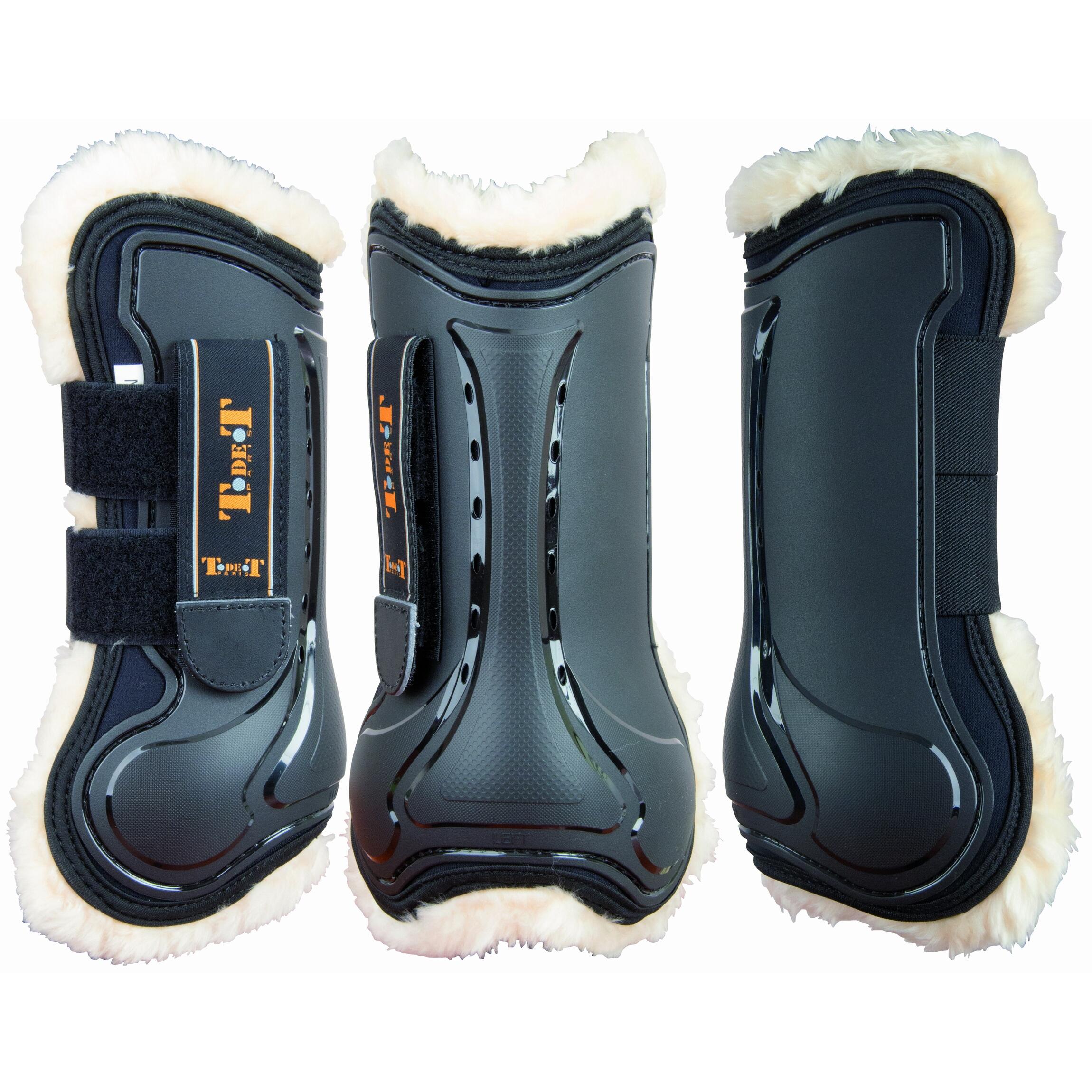 Buty z otwartym przodem z owczej skóry T de T Design