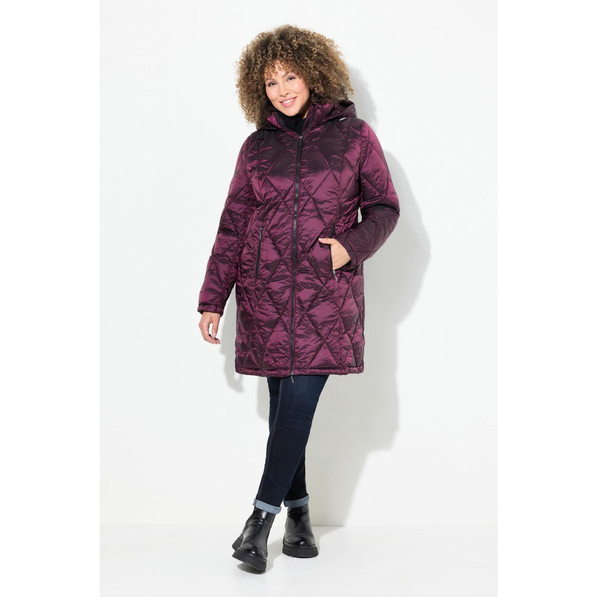 Damskie Pikowana kurtka HYPRAR kaptur dwukierunkowy zamek kieszenie na zamek