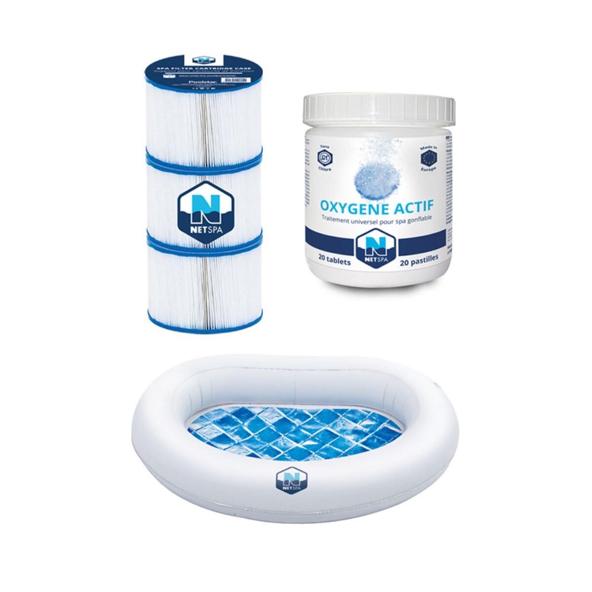 Zestaw akcesoriów spa Netspa: Filtracja, aktywny tlen, zagłówek