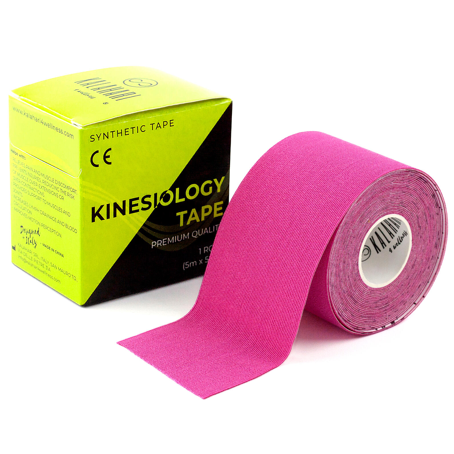 Profesjonalna Taśma Kinesiotapingowa z e‑Book, Kinesio Tape 5 cm × 5 m RÓŻOWA