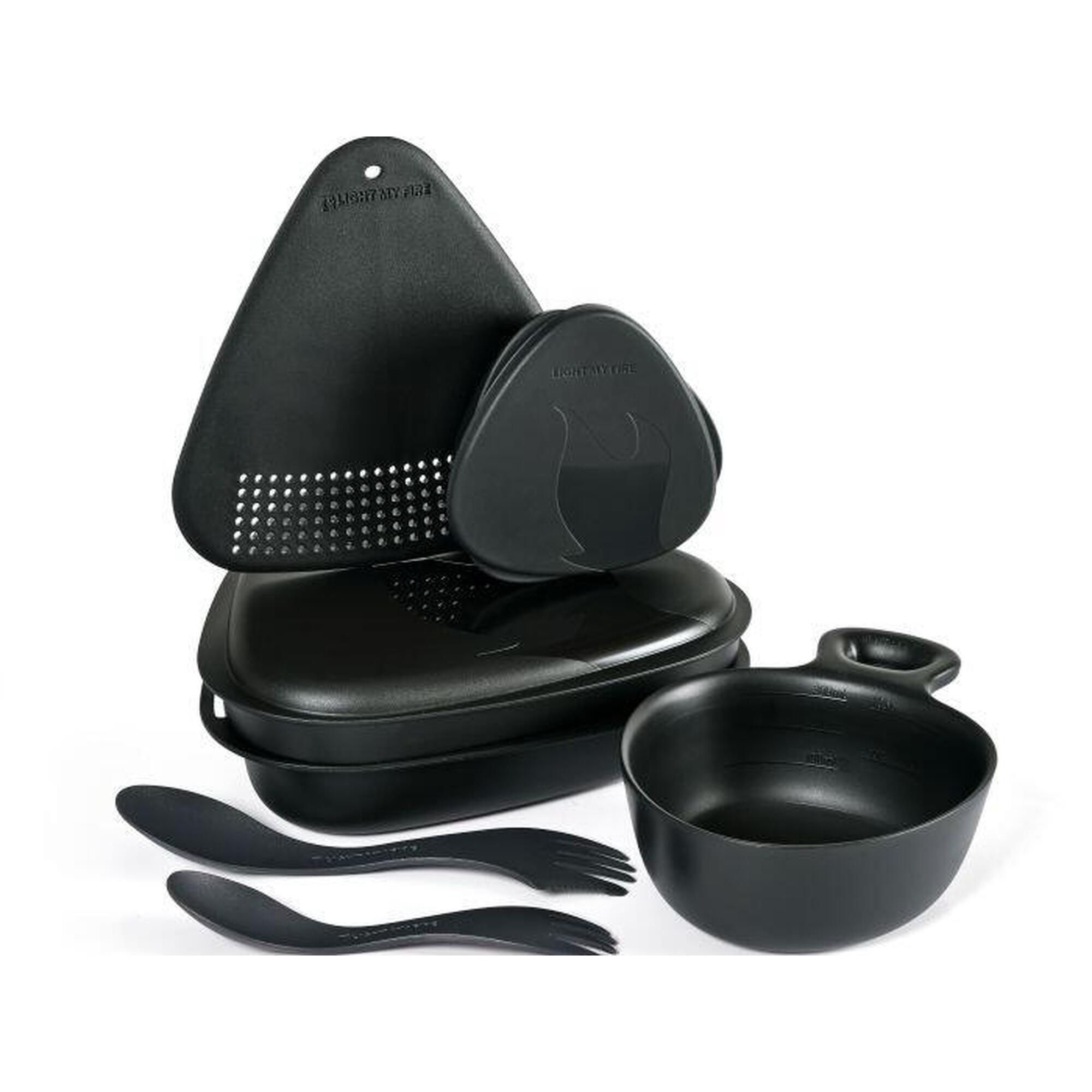 Menażka zestaw naczyń turystycznych ze sporkami Outdoor