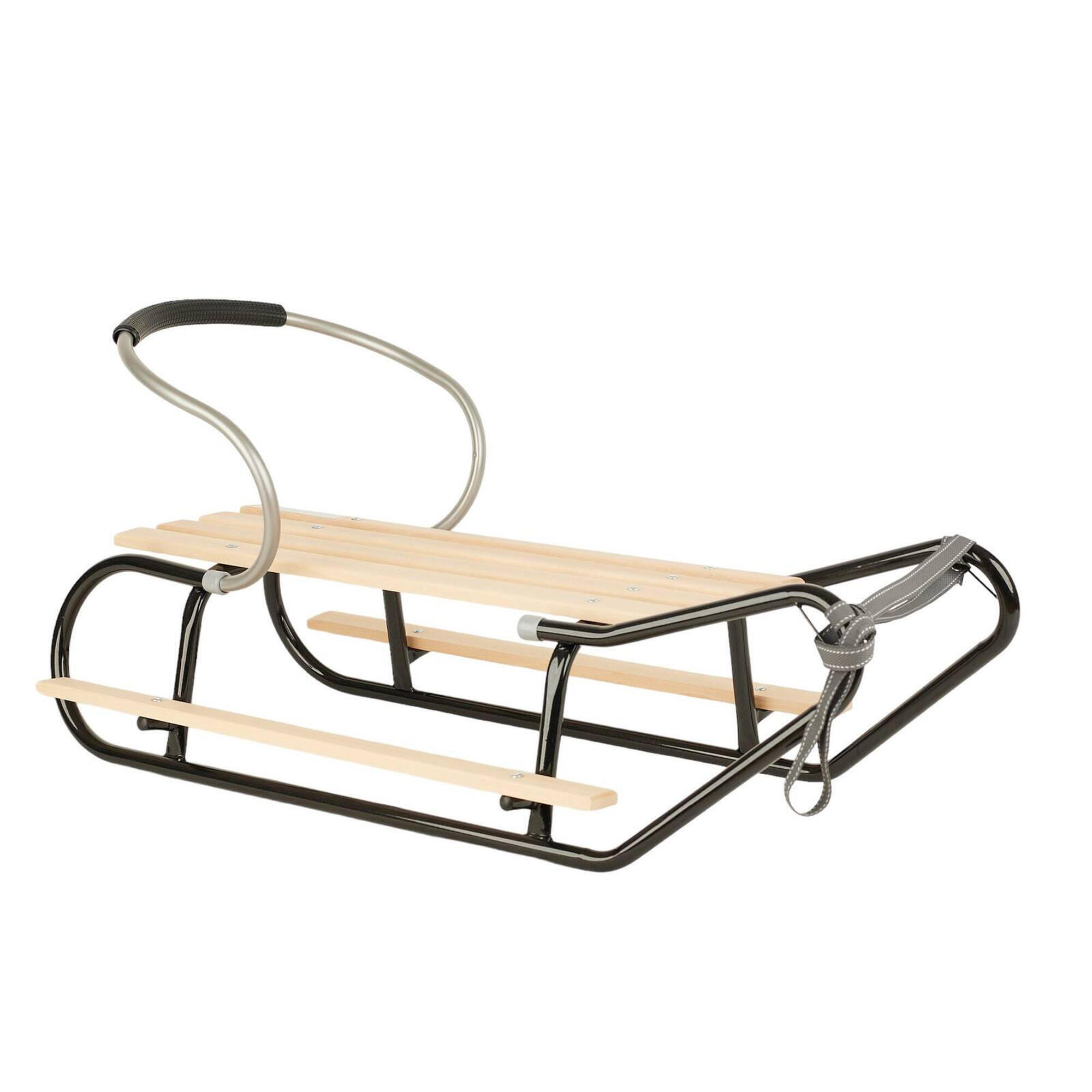 Sanki DUO-MAX czarne z oparciem i podnóżkami czarne