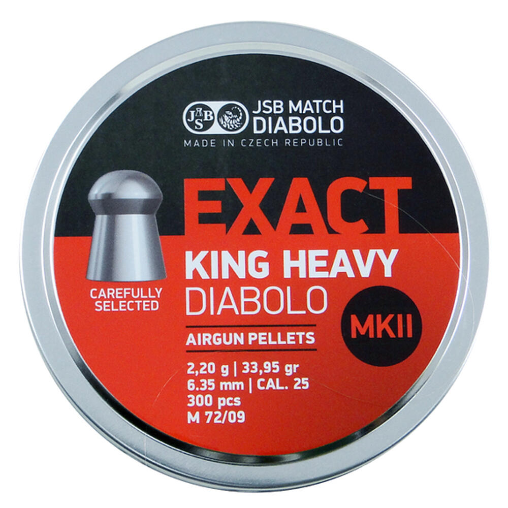 Śrut do wiatrówek Exact King Heavy MKII 2,2 grama kal. 6,35 mm 300 sztuk