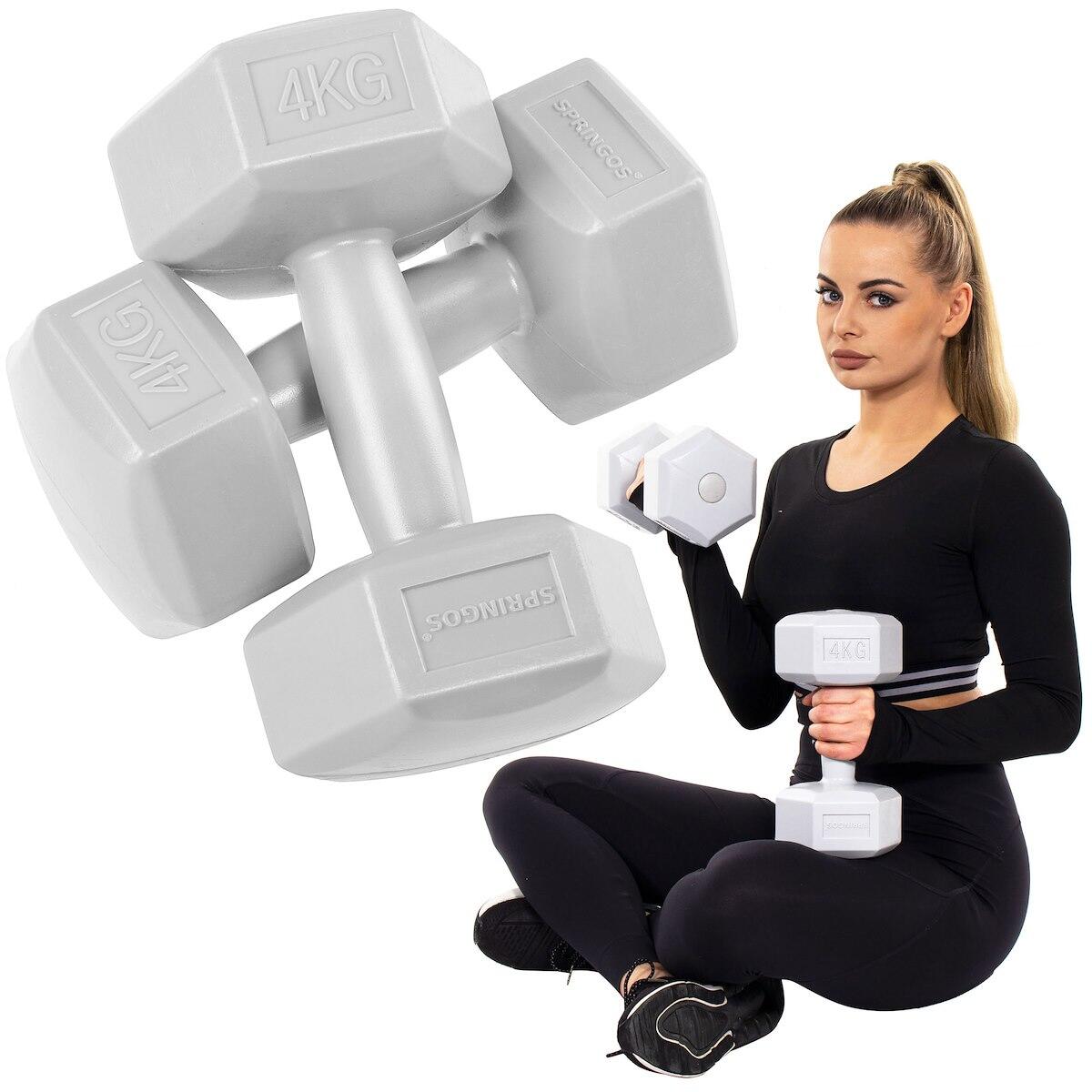 Hantle do ćwiczeń Springos 8 kg ciężarki 2x4 kg 2 szt.