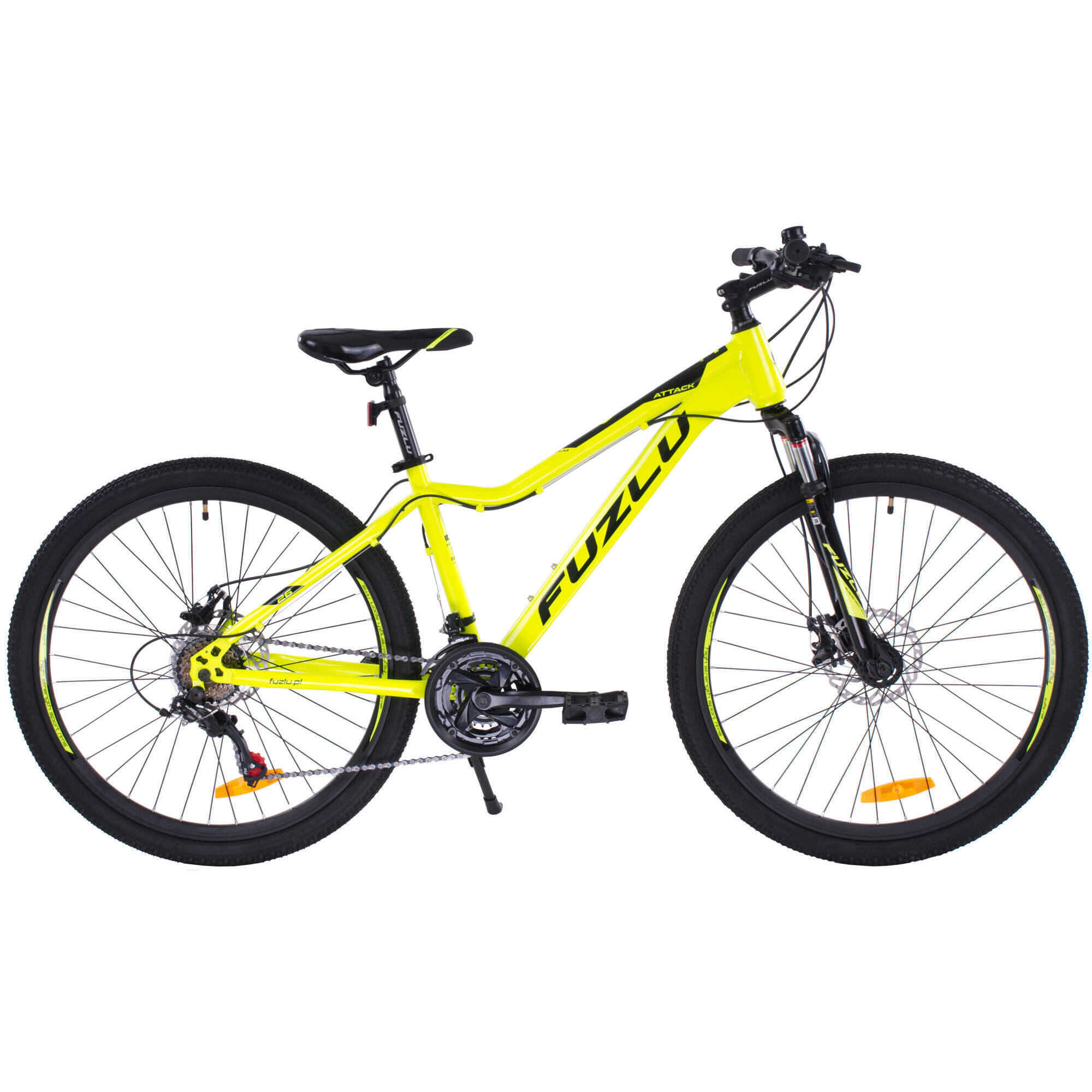 Rower górski Fuzlu Attack 26 stal (15") limonkowo-czarny połysk