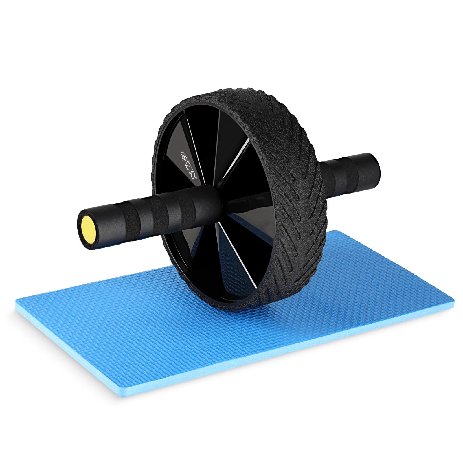 Koło do ćwiczeń mięśni brzucha 4FIZJO AB WHEEL PRO czarno-żółte