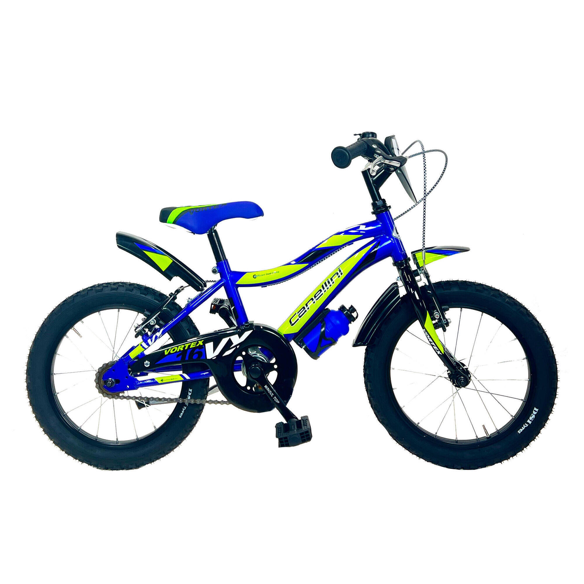 Rower Dziecięcy MTB Canellini VORTEX 16" - Niebieski/Zielony/Czarny