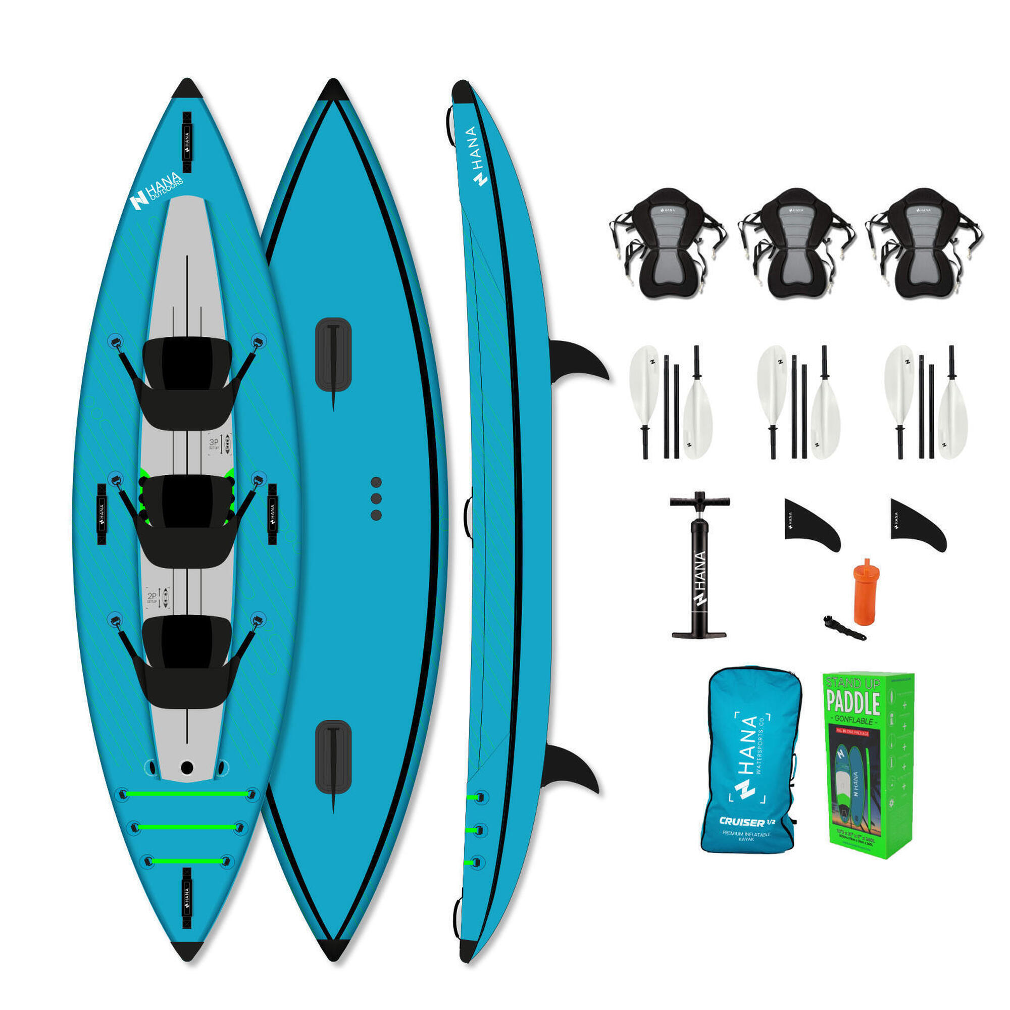 Zestaw kajakowy 2-3 P Cruiser Dropstitch - Wysokie ciśnienie