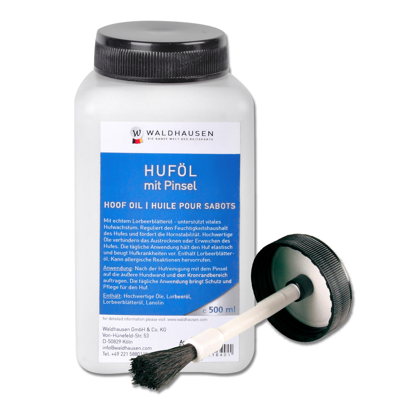 Olej do kopyt końskich ze szczotką Waldhausen