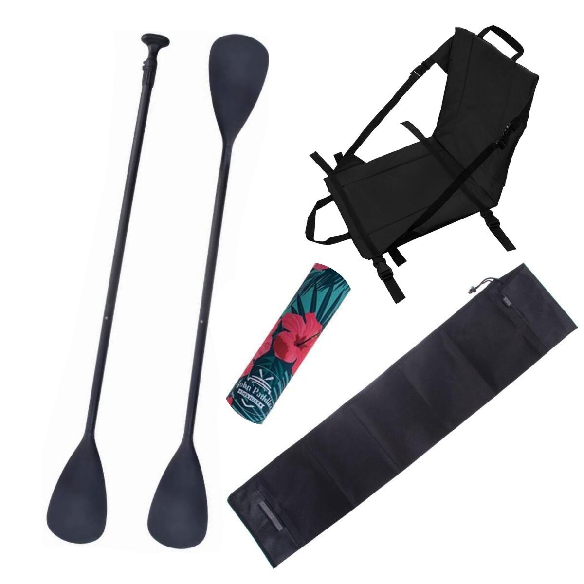 Zestaw Wiosło John Paddle V2+ Siedzisko + pokrowiec + odbijacz Flowers