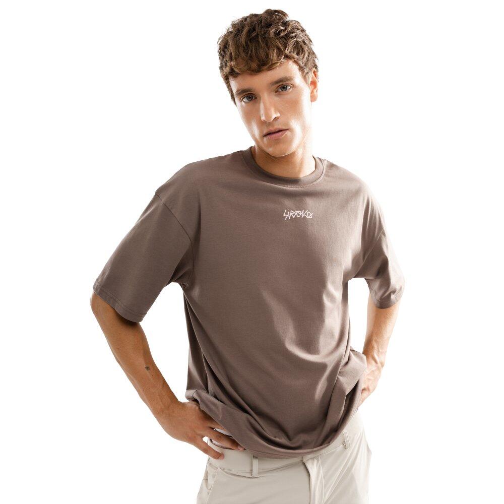Męski luźny T-shirt Lifestyle Siroko IBZ Ibi Brown