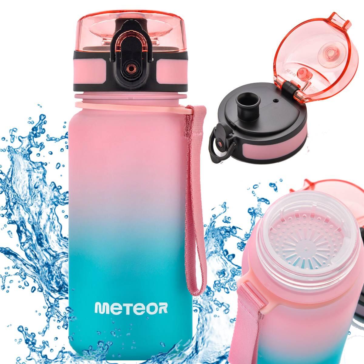 Bidon sportowy butelka na wodę Meteor 350 ml tritanowy szczelny z sitkiem