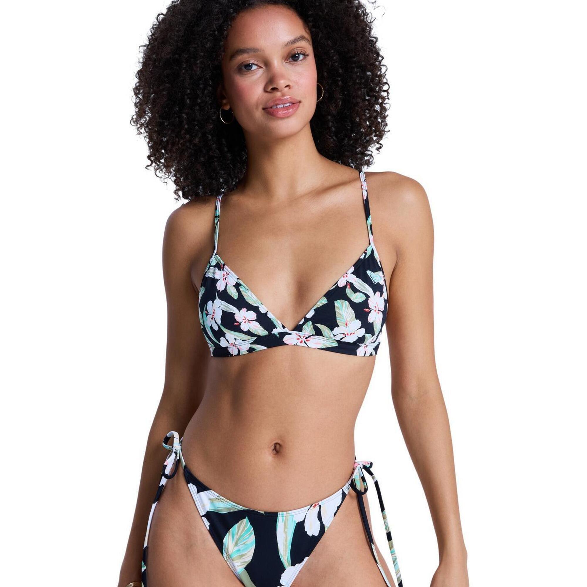 Trójkątny stanik bikini dla Kobiety PRINTED ESSENTIALS Czarny