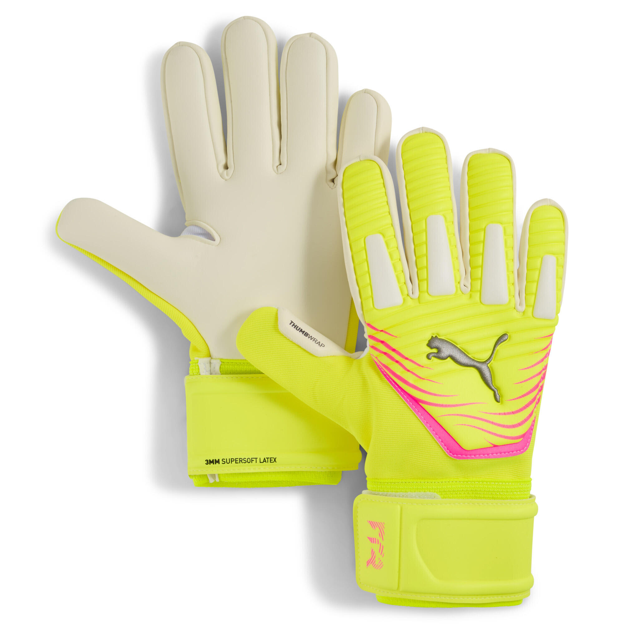 Rękawice bramkarskie FUTURE Match NC PUMA Yellow Alert Sun Struck Pink