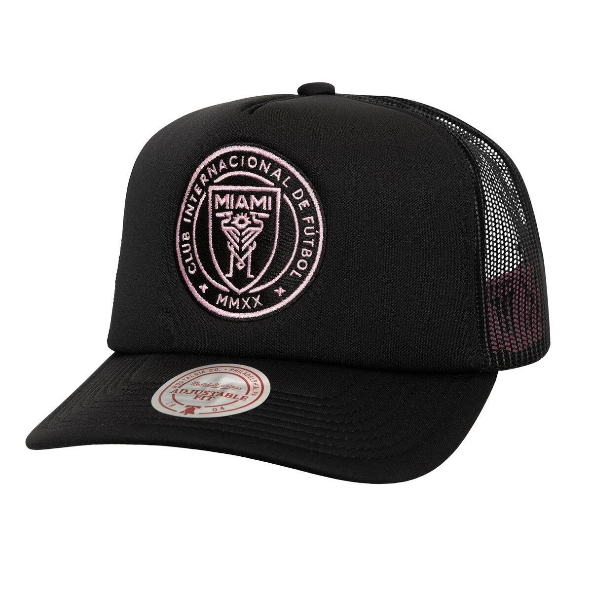 Czapka z daszkiem męska piłkarska Mitchell & Ness Inter Miami CF Trucker czarna