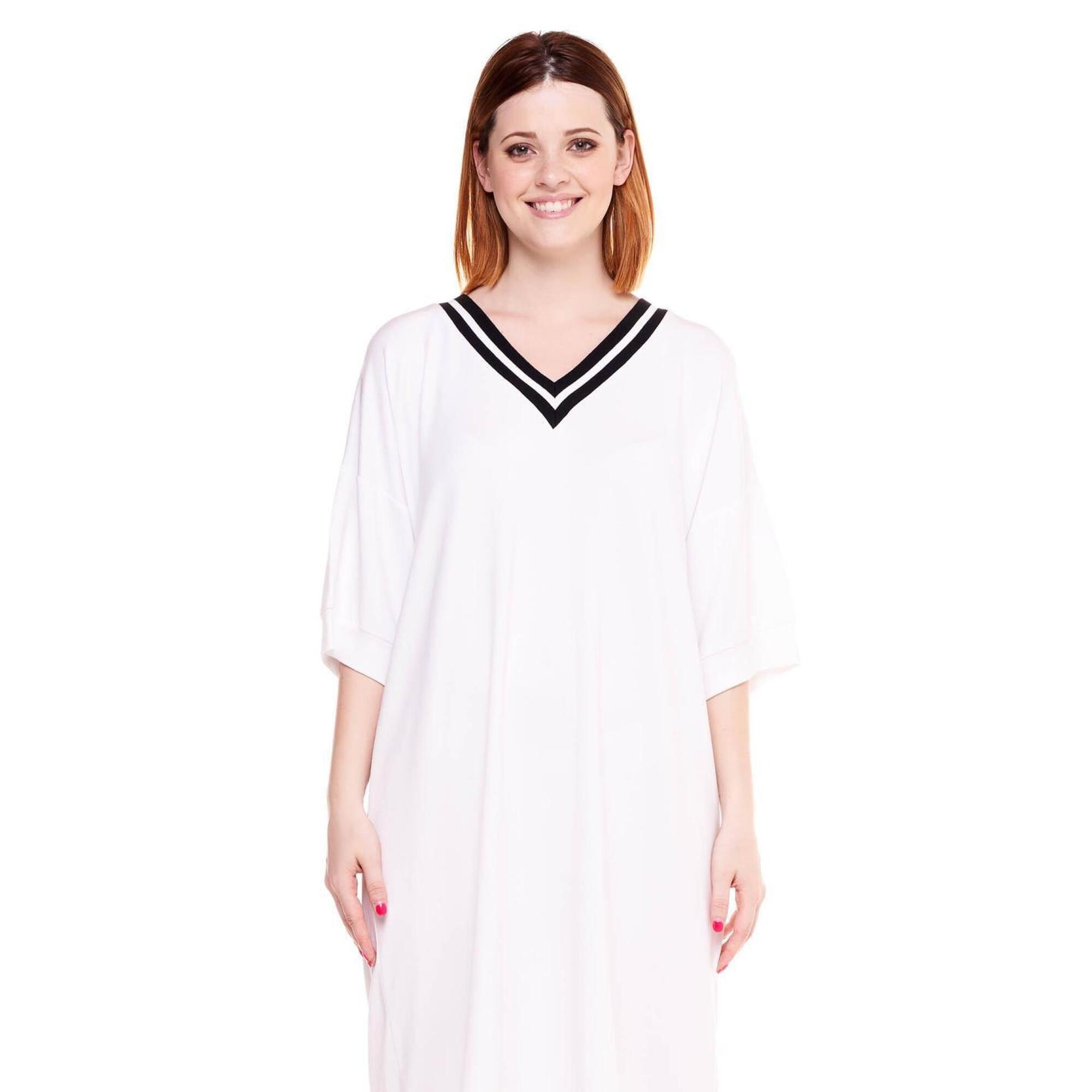 Czarno-biała sukienka damska o swobodnym kroju