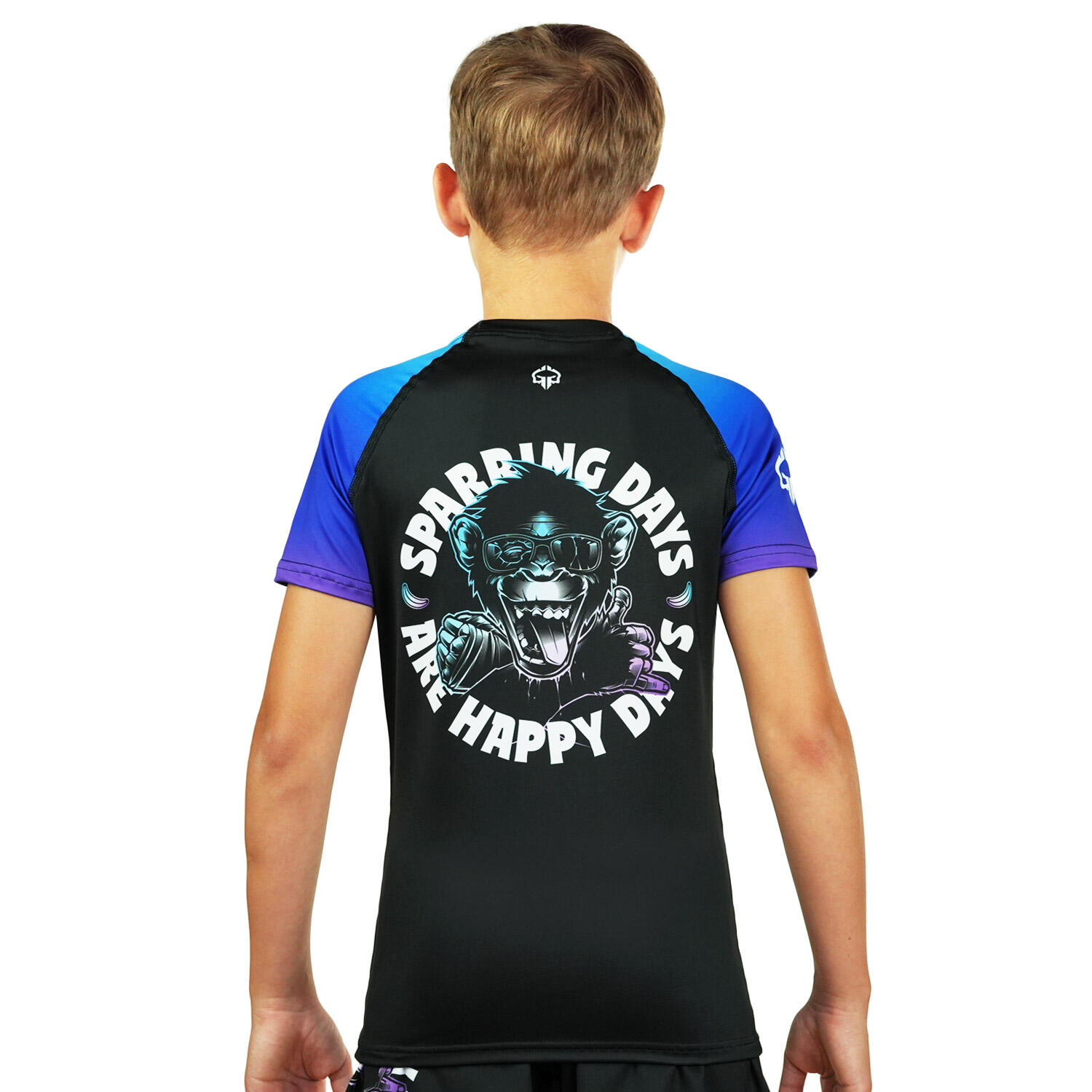 Rashguard dla dzieci Ground Game Cheeky Monkey z krótkim rękawem