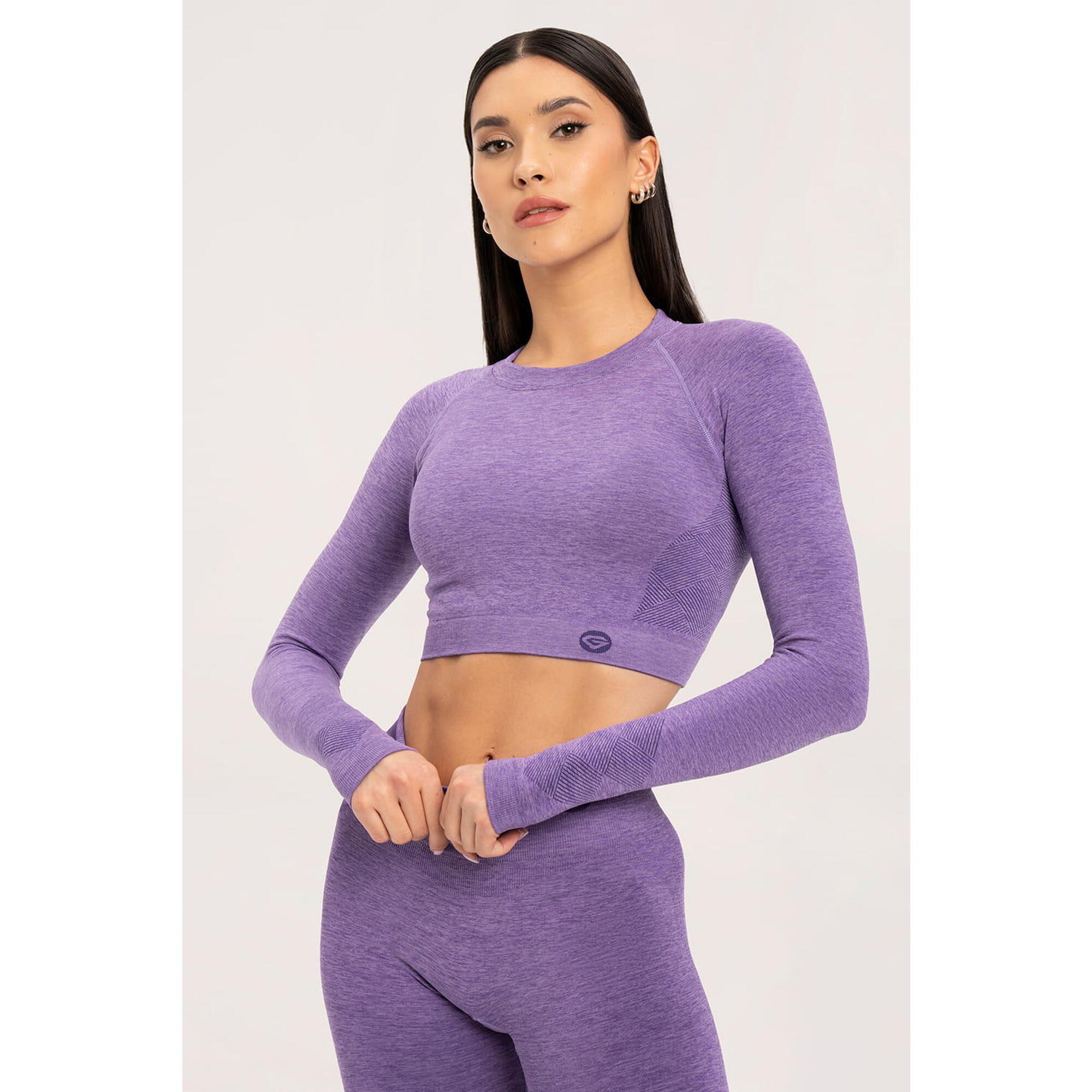 Koszulka fitness damska Gym Glamour z długim rękawem seamless