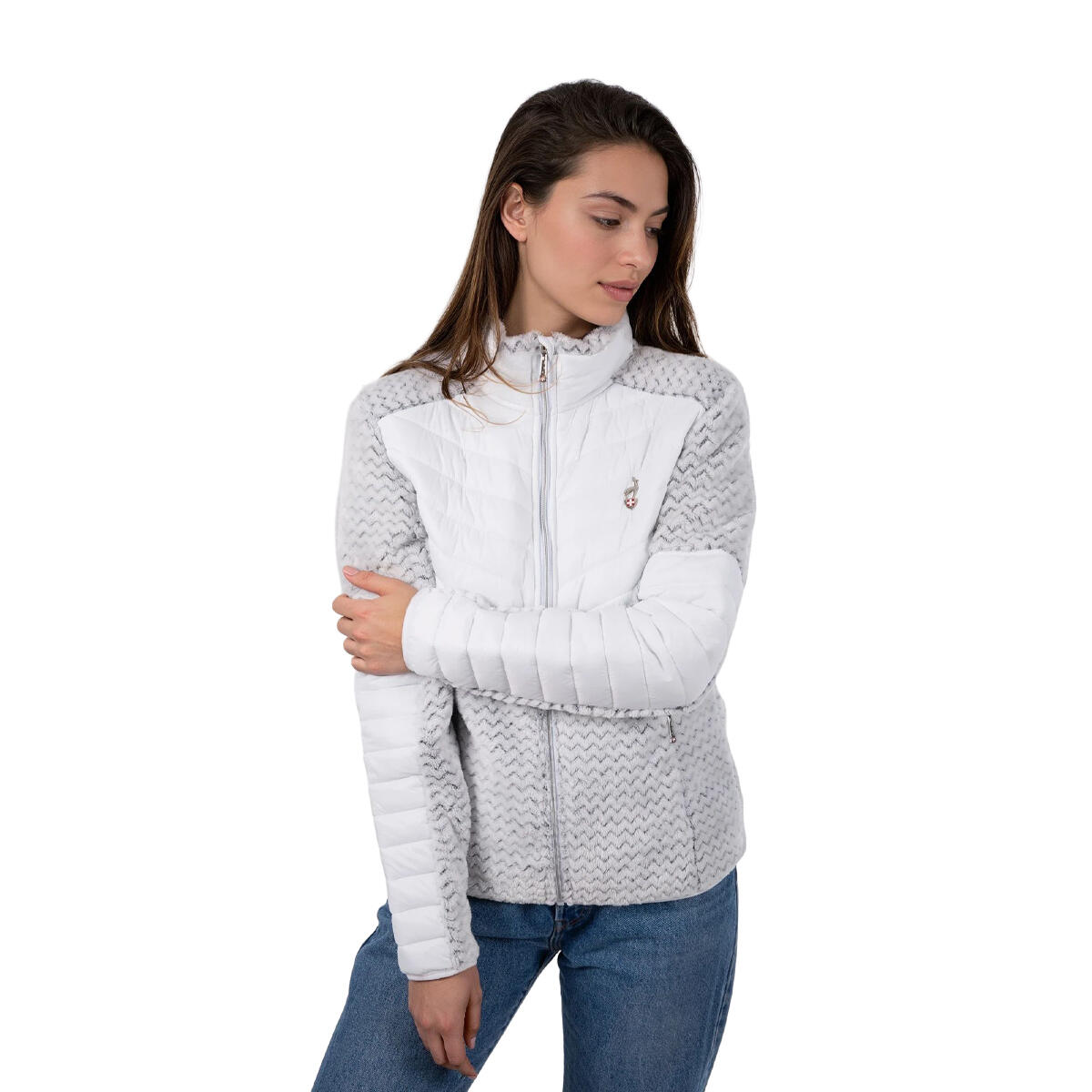 Kurtka CMP COPEN hybrydowa pikowana z futerkiem lekka ciepła