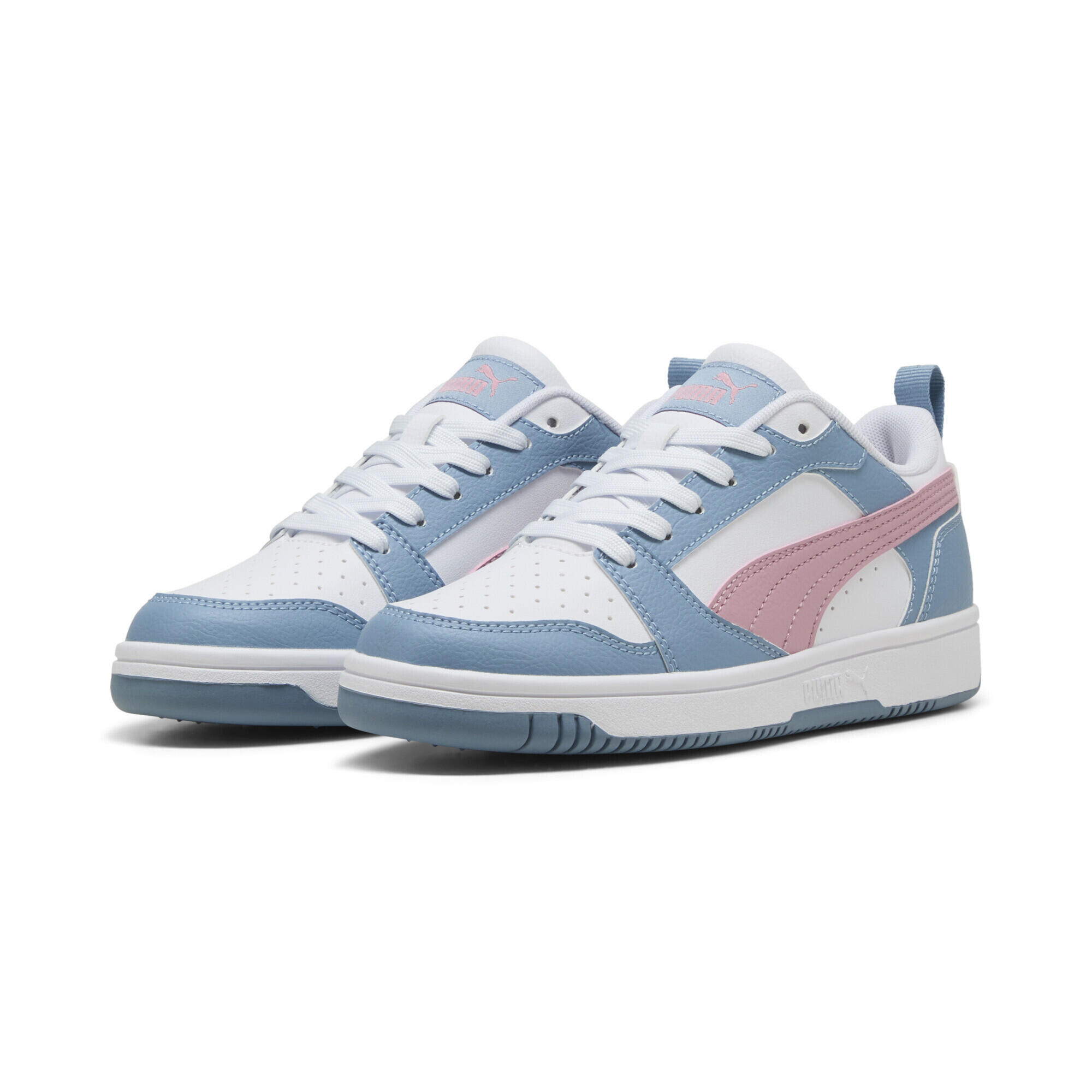 Młodzieżowe sneakersy Rebound V6 Lo PUMA White Poised Pink Cool Blue