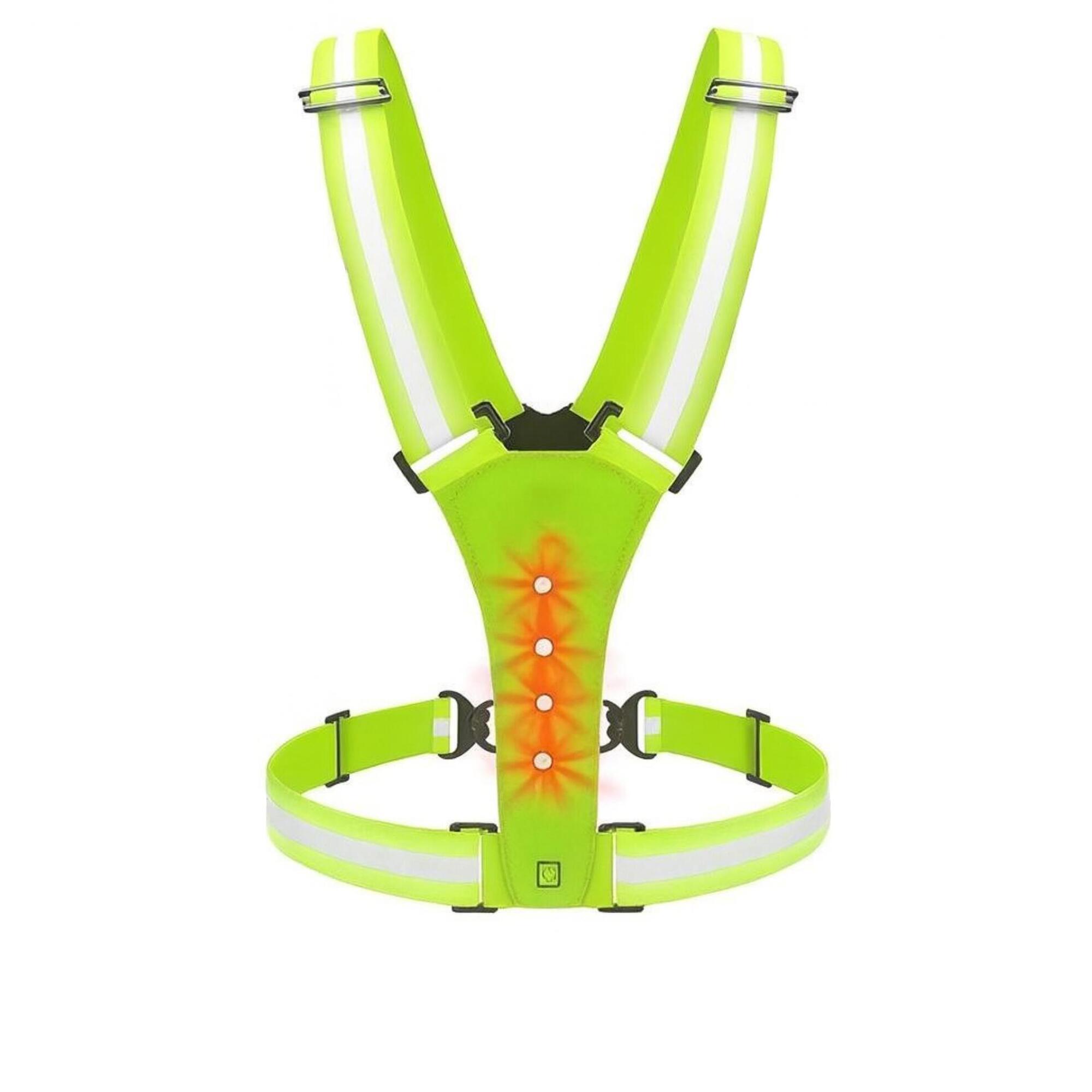 Kamizelka LED odblaskowa – 360° widoczność – IPX6 – Żółta