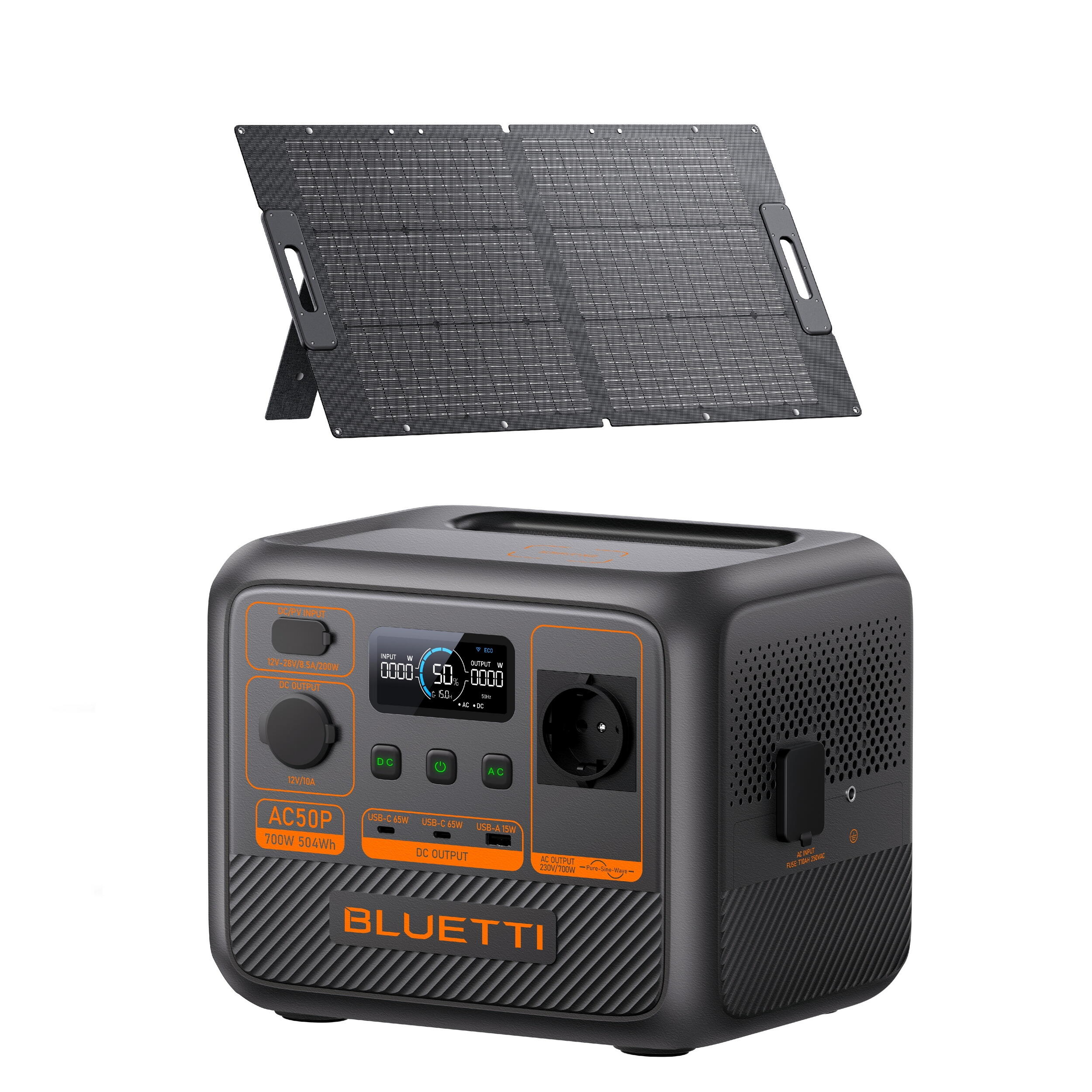 Zestaw stacja zasilania BLUETTI AC50P z panelem solarnym 100 W