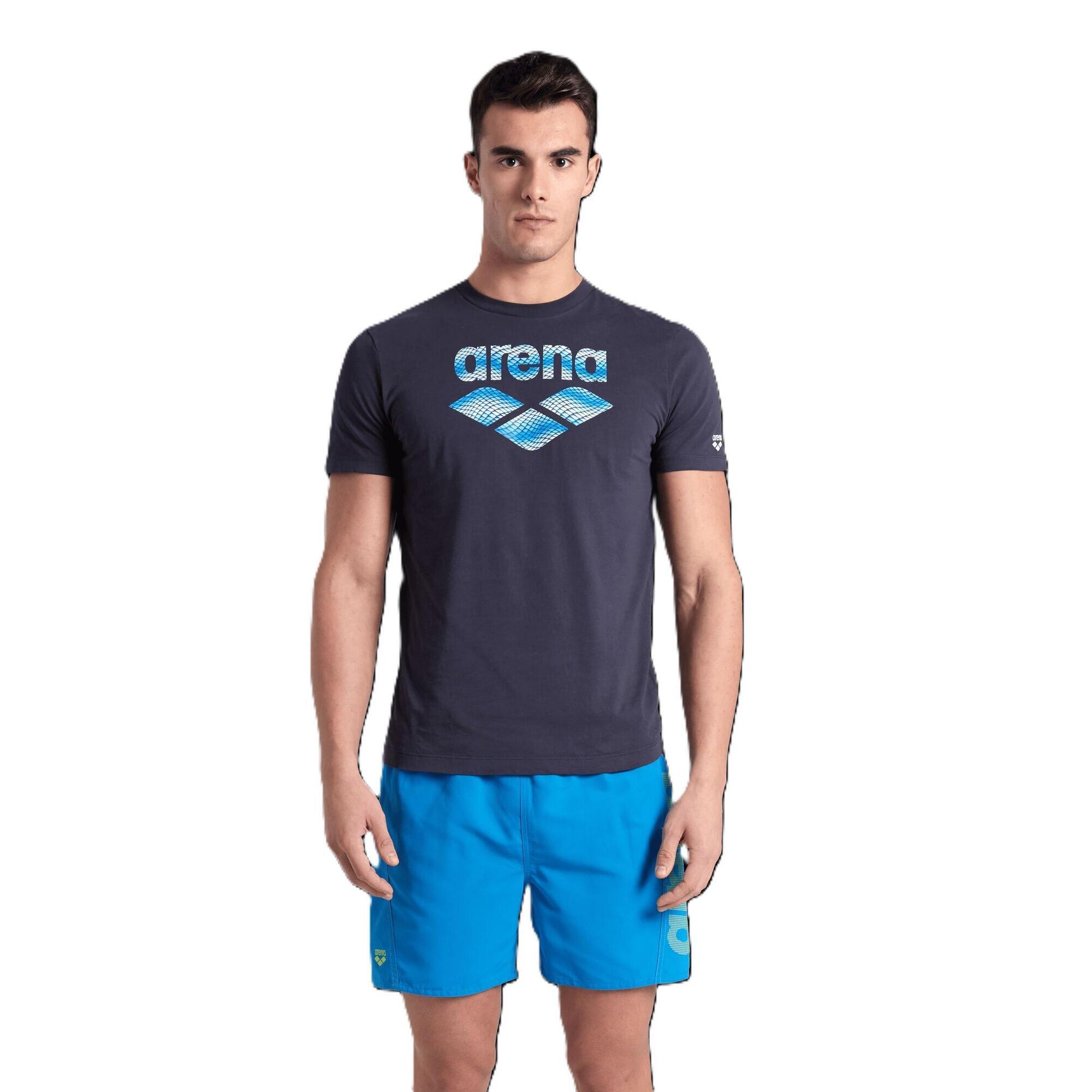 Koszulka męska T-shirt sportowy bawełniany okrągły dekolt Arena Solid