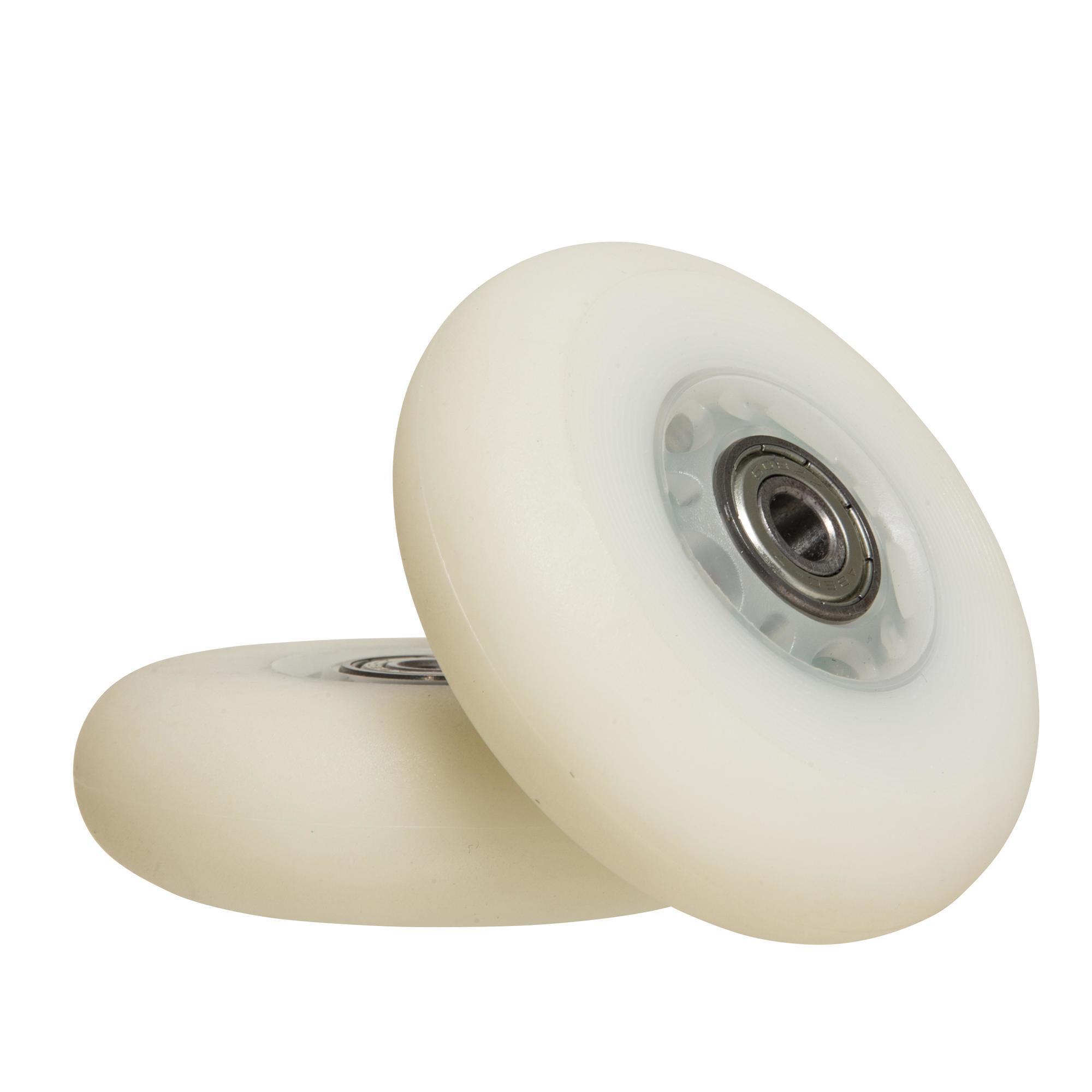 2 koła Oxelo Light 76 mm 82A z łożyskami świecące do rolek