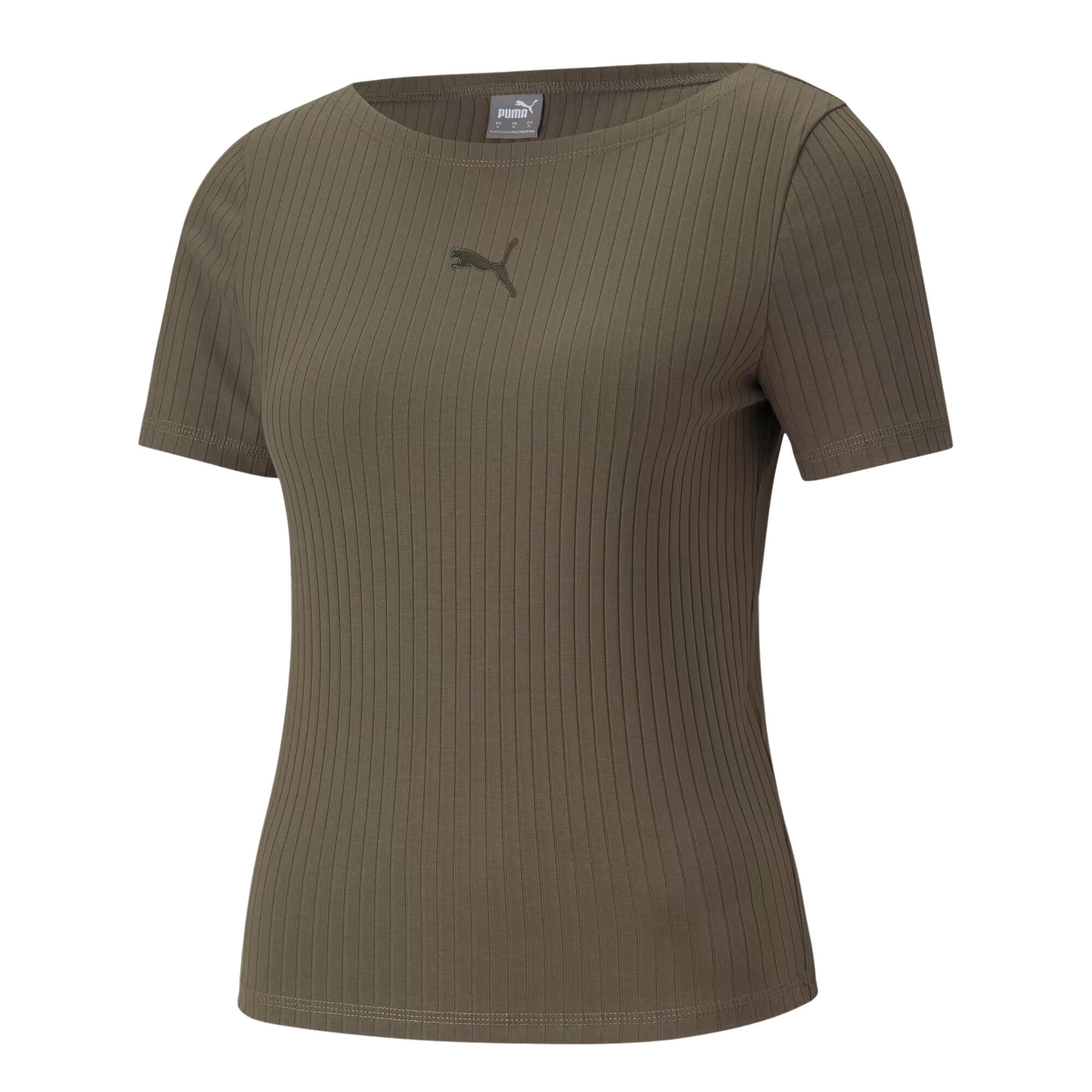 T-shirt Damski Prążkowana Slim