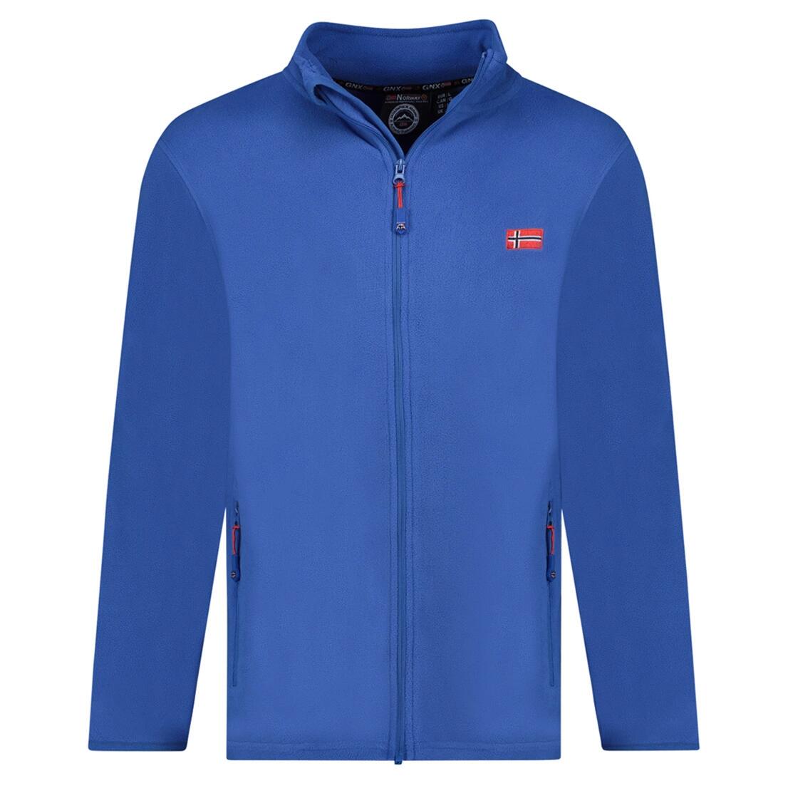 Polar męski Geographical Norway ULYSSE FZ Royal Blue, 100% poliester, rozpinany.
