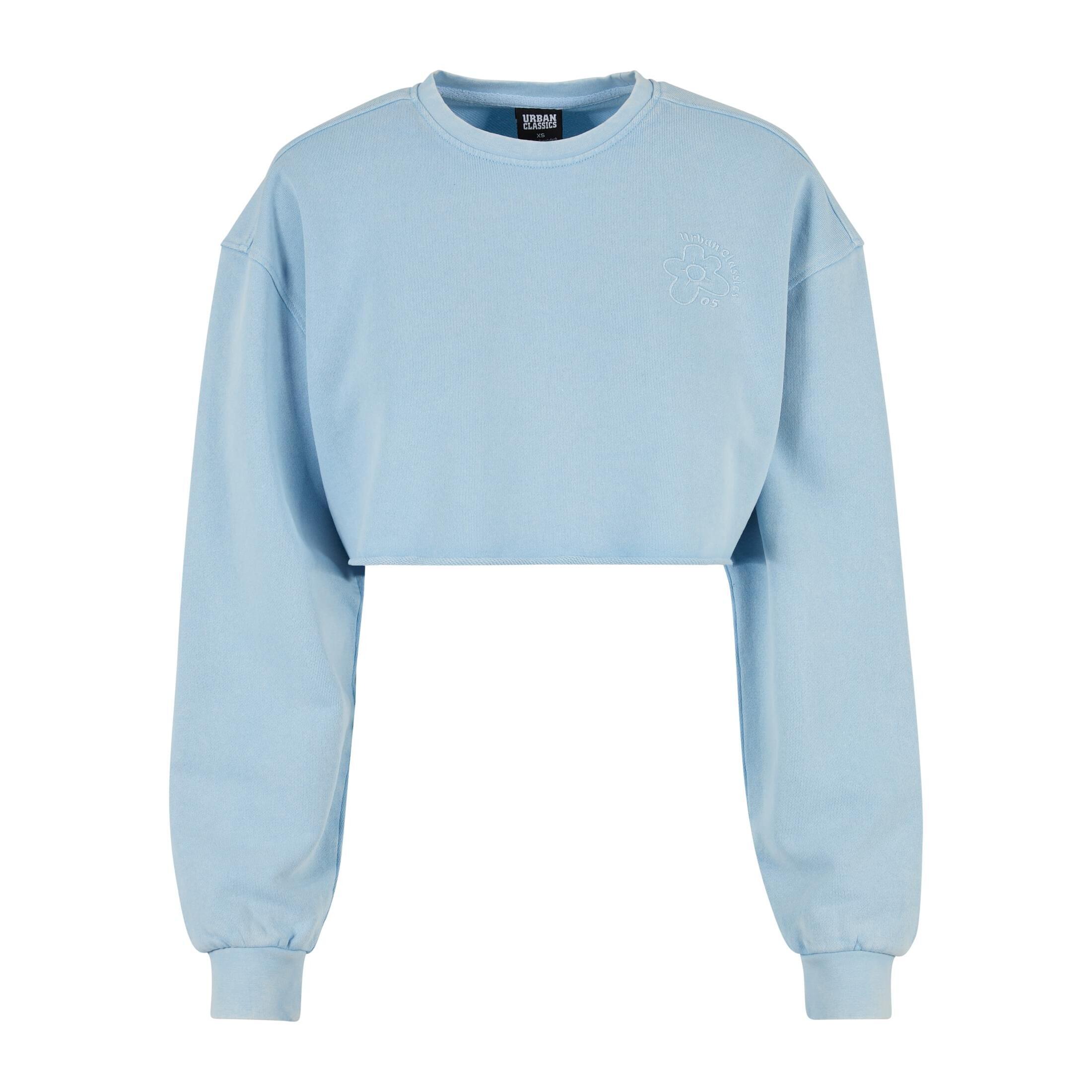 Bluza crop haftowane z kwiatami duże rozmiary dla kobiet Urban Classics